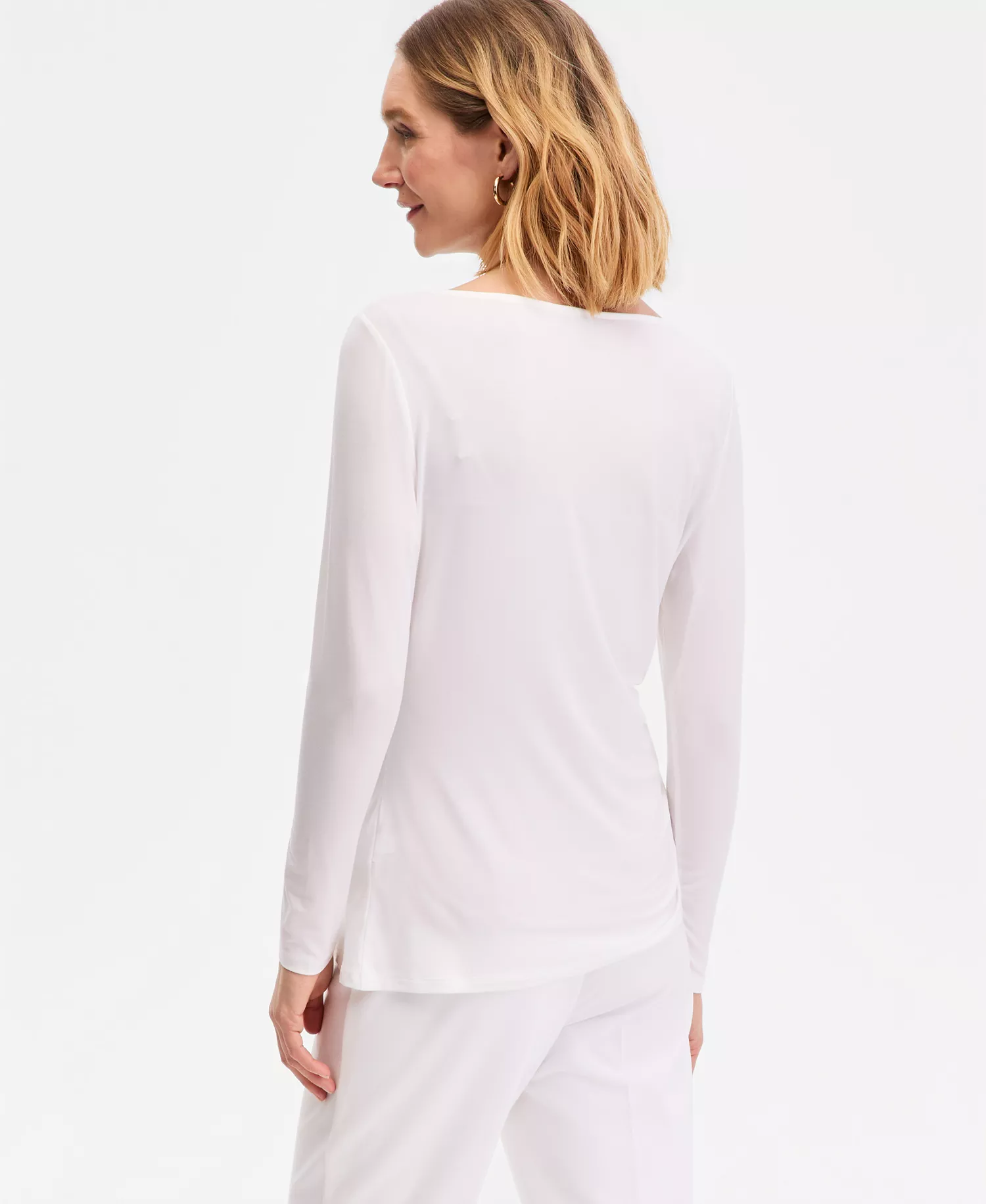 Women's Luxe-Layering Jersey Boat-Neck Long-Sleeve Top, Macy's Exclusive - Bright White - L