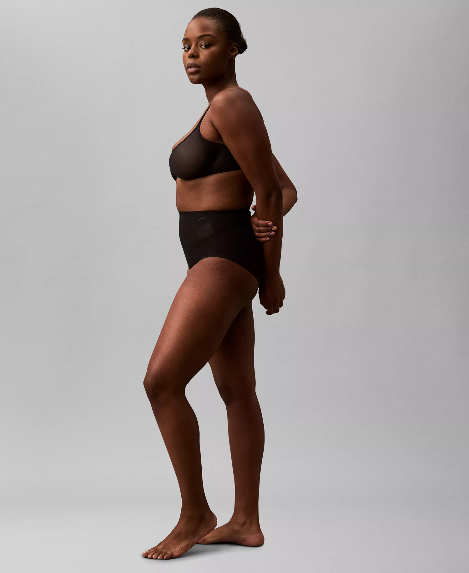 Women's Stay-Put Firm Mesh Brief Shaping Underwear QF8166 - Black - L