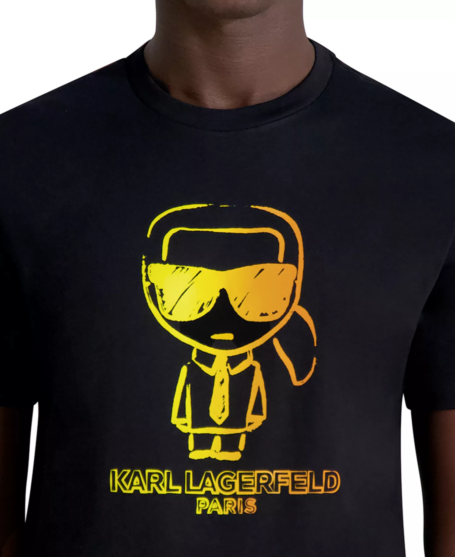 Men's Outline Character Logo Graphic T-Shirt - Black - S