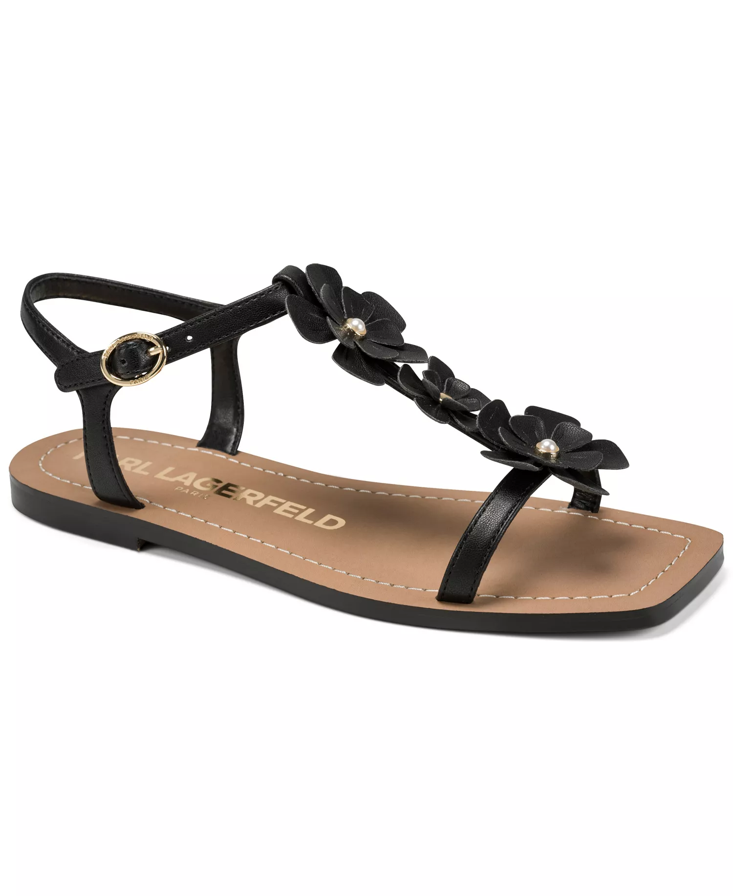 Women's Margate Square Toe Flat Sandals - Black - 10M