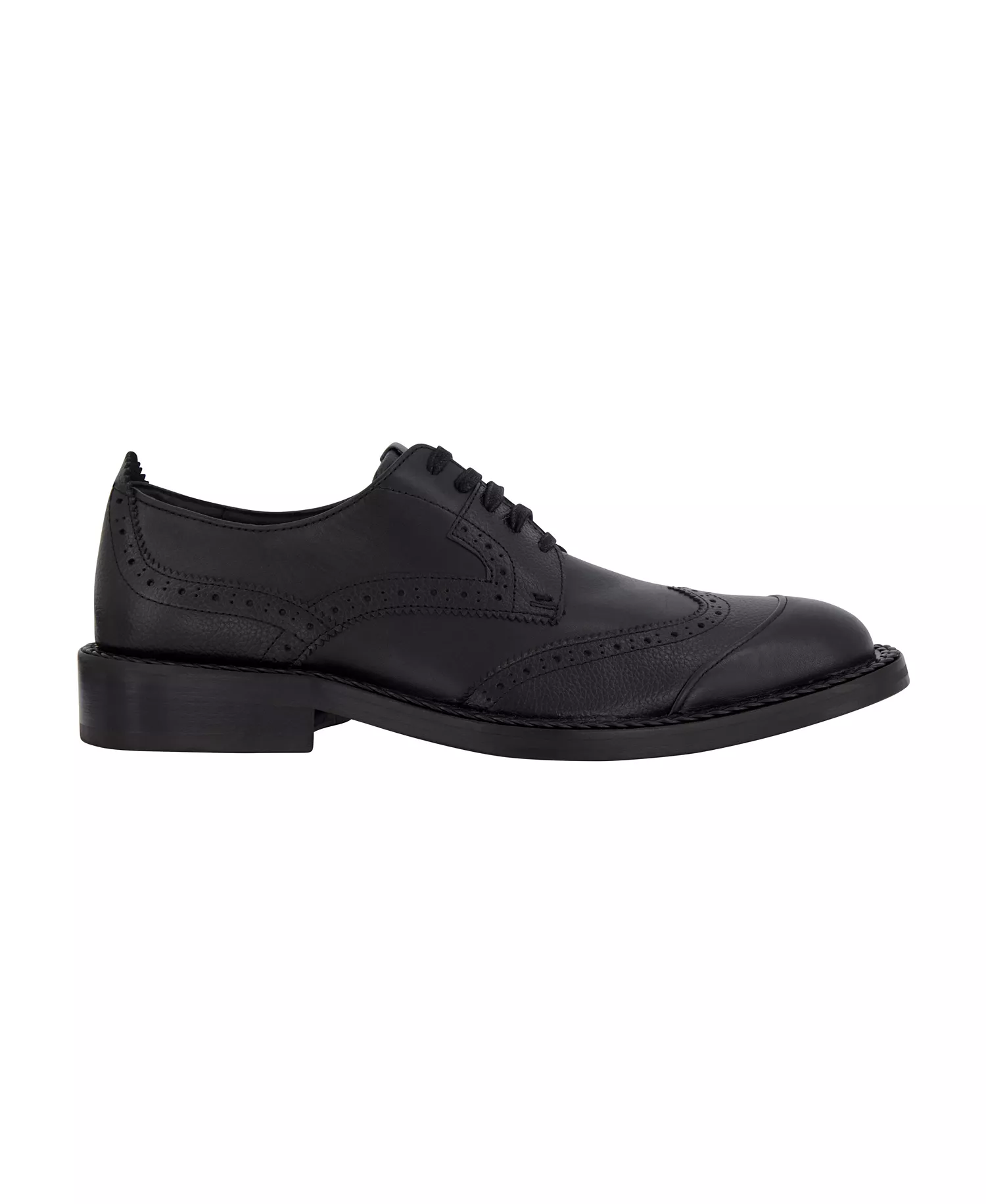Men's White Label Leather Wingtip Dress Shoes - Black - 10