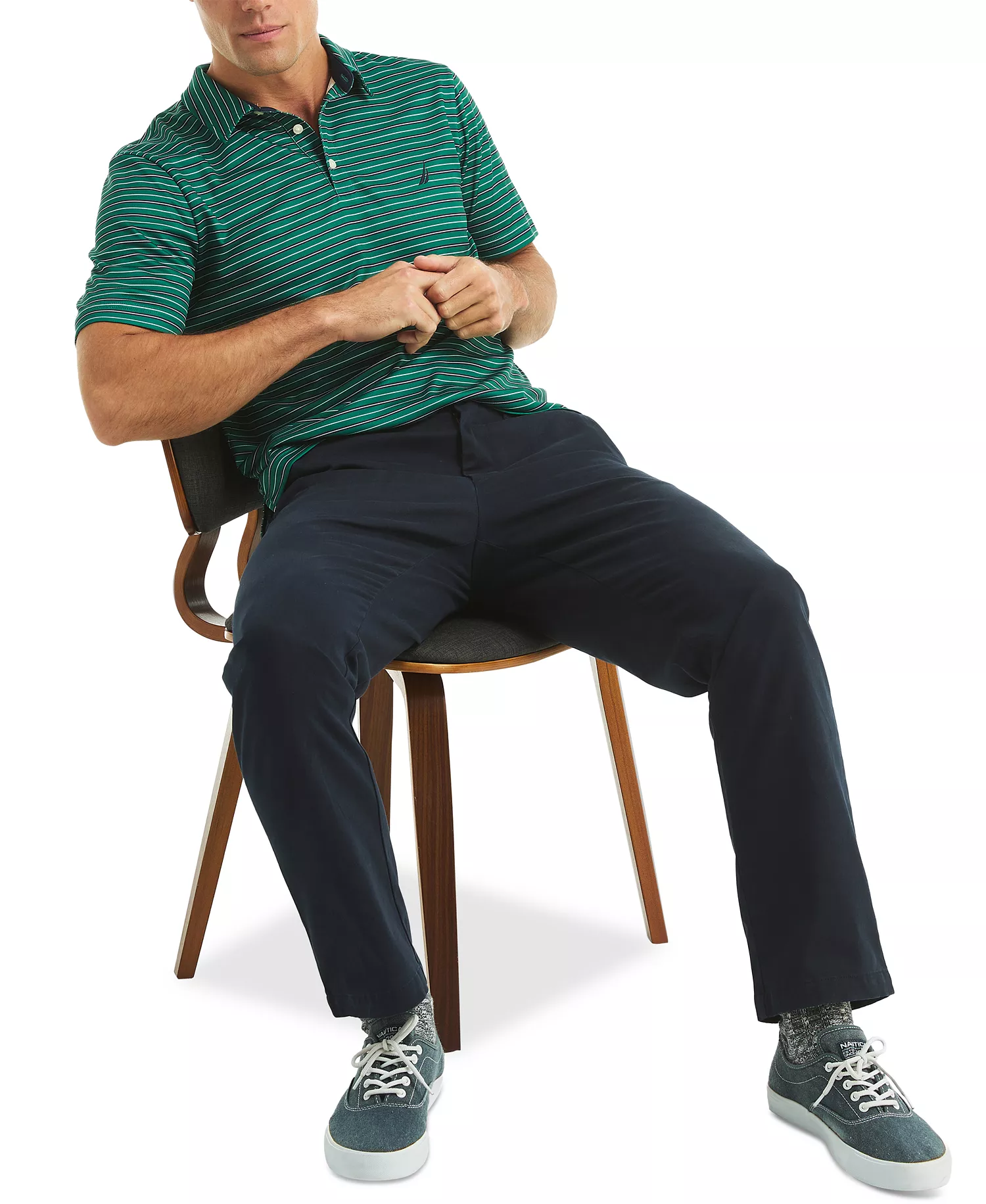 Men's Short Sleeve Striped Performance Golf Polo Shirt - Spruce - 2XL