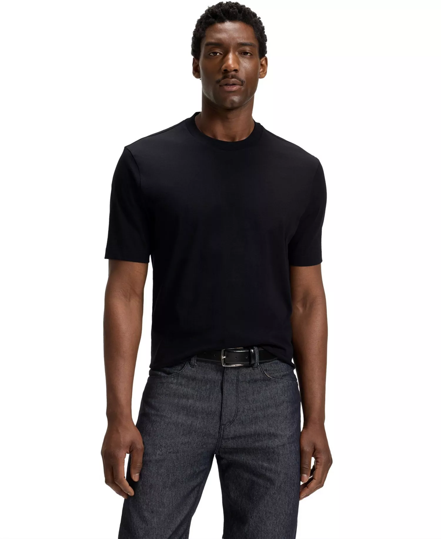 Men's Regular-Fit Cotton-Jersey T-Shirt - Black - 2XL