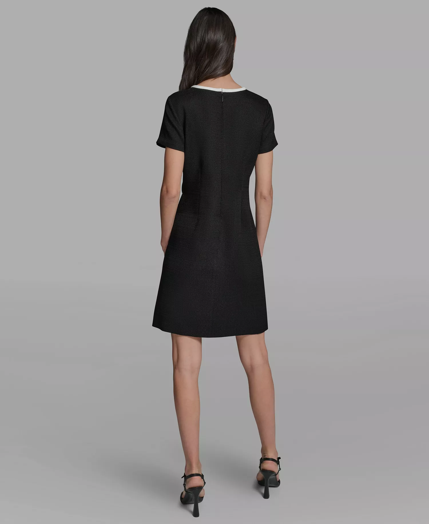 Women's Bow Detail A-Line Dress - Black/Soft White - 0