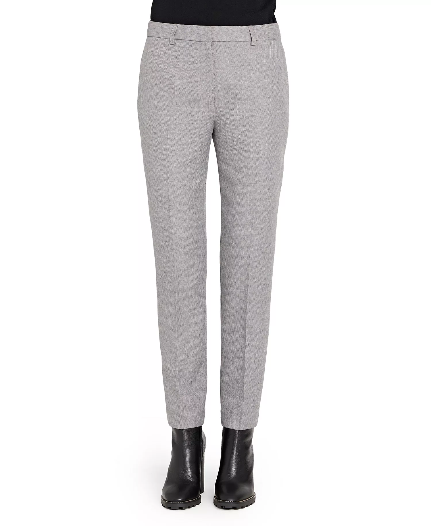 Women's Herringbone Mid Rise Pants - Heather Gray - 16