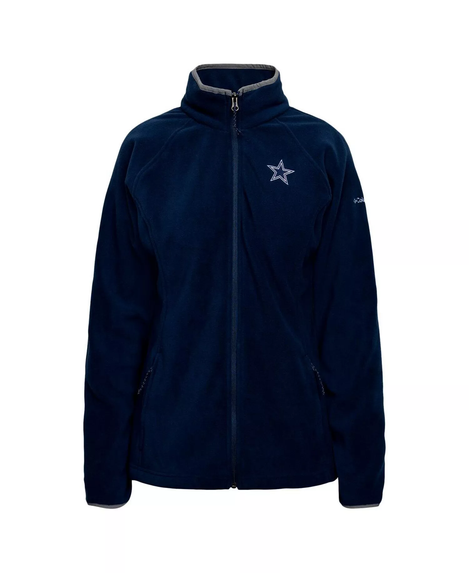 Women's Navy Dallas Cowboys Give and Go III Fleece Raglan Full-Zip Jacket - Navy - L