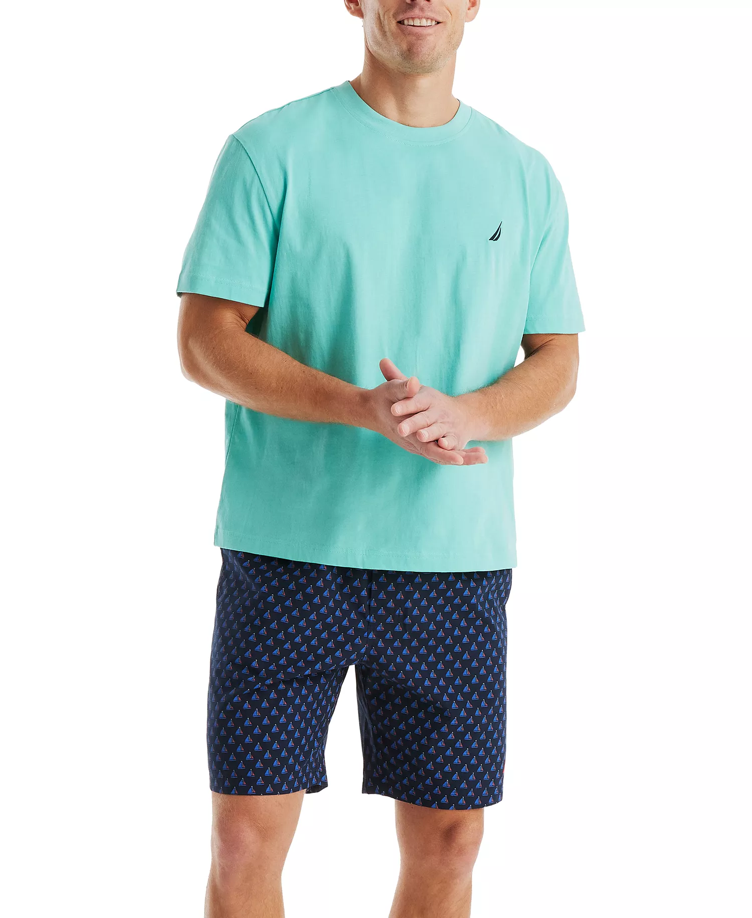 Men's Short Sleeve Sleep T-Shirt - Poolside Aqua - L