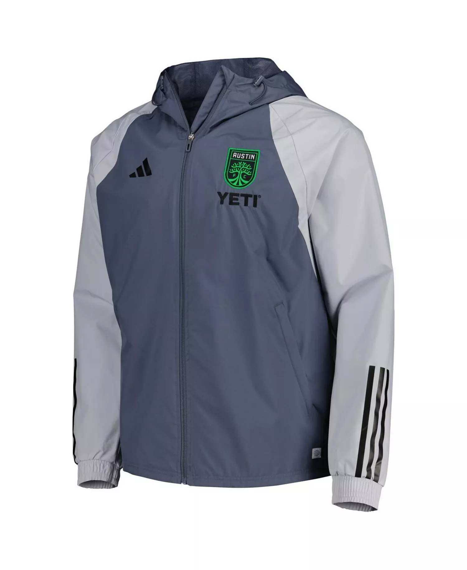 Men's Charcoal Austin FC All-Weather Raglan Hoodie Full-Zip Jacket - Charcoal - L