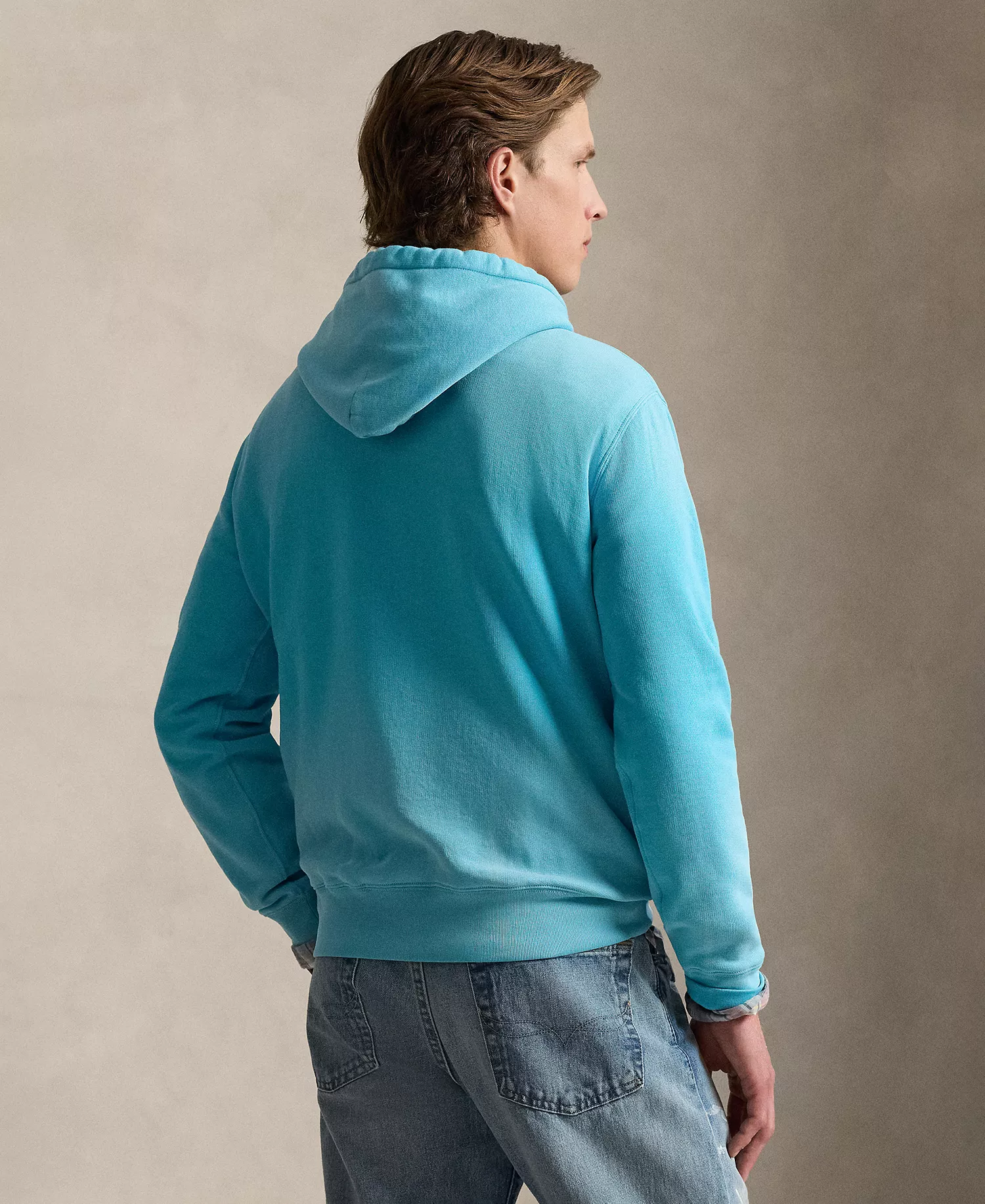 Men's Bears Print Hooded Sweatshirt - Turquoise - 2XL