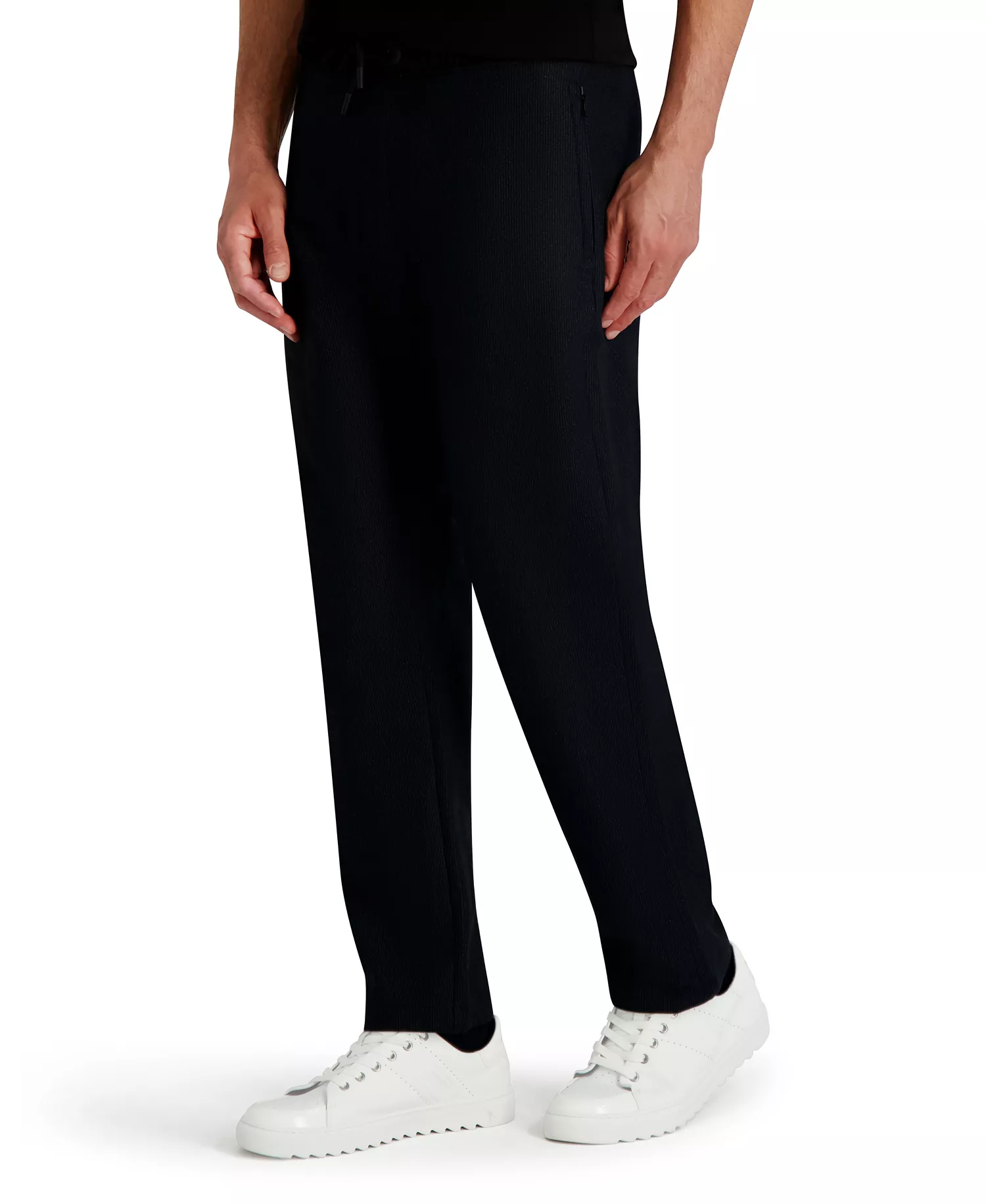 Men's Striped Pattern Pants - Black - 2XL