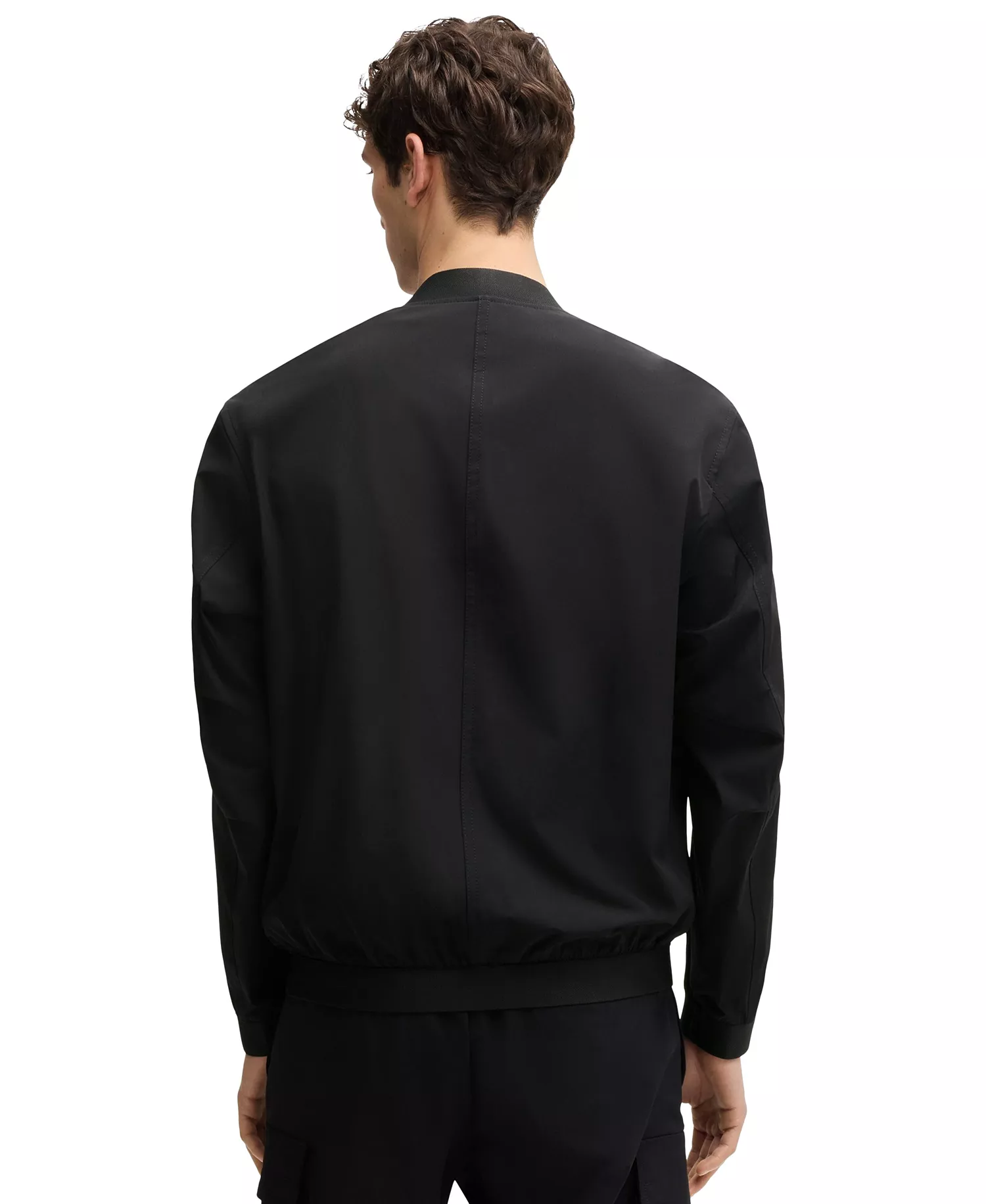 Men's Four-Way Stretch Softshell Bomber Jacket - Black - 38R