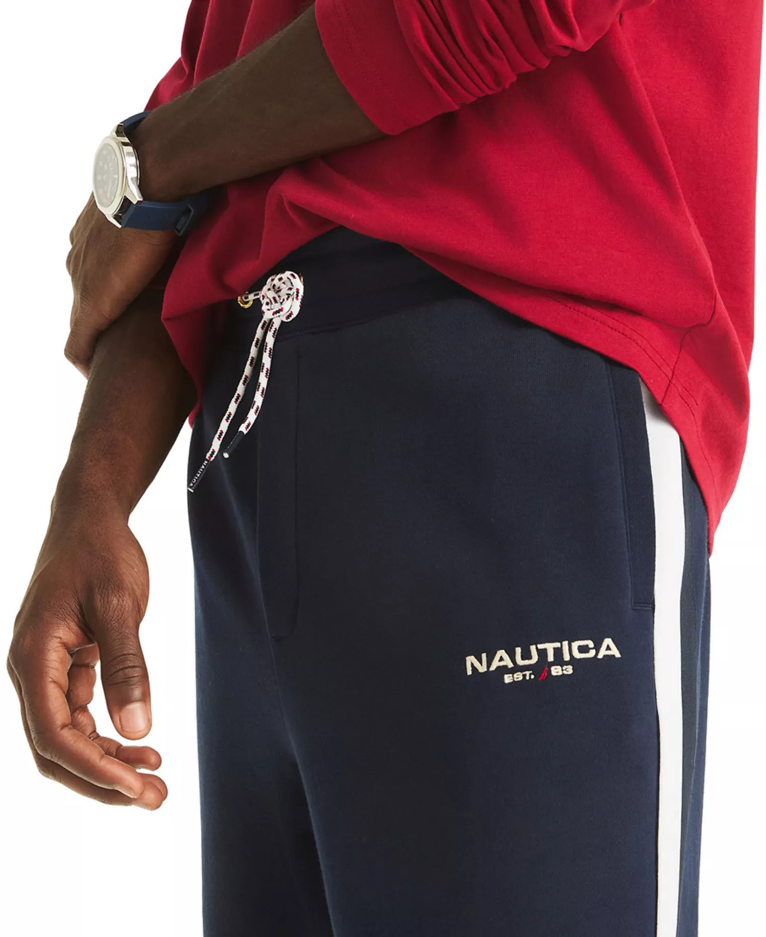 Men's Fleece Side Knit Tape Elasticated Hem Jogger - Navy Seas - 2XL