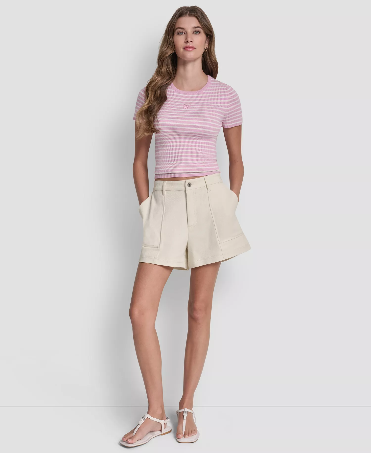 Women's Mid Rise Shorts - Eggnog - L
