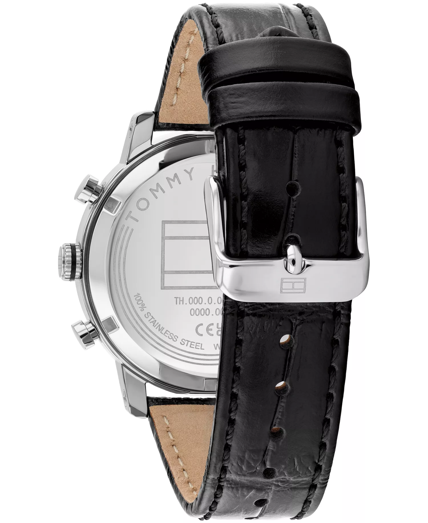 Men's Multifunction Black Leather Strap Watch, 42mm - Black - 42