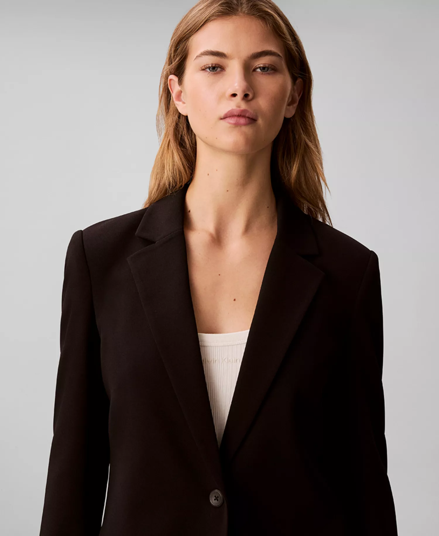 Women's Crepe Travel Blazer and Cropped Wide Leg Pants - Black - 10