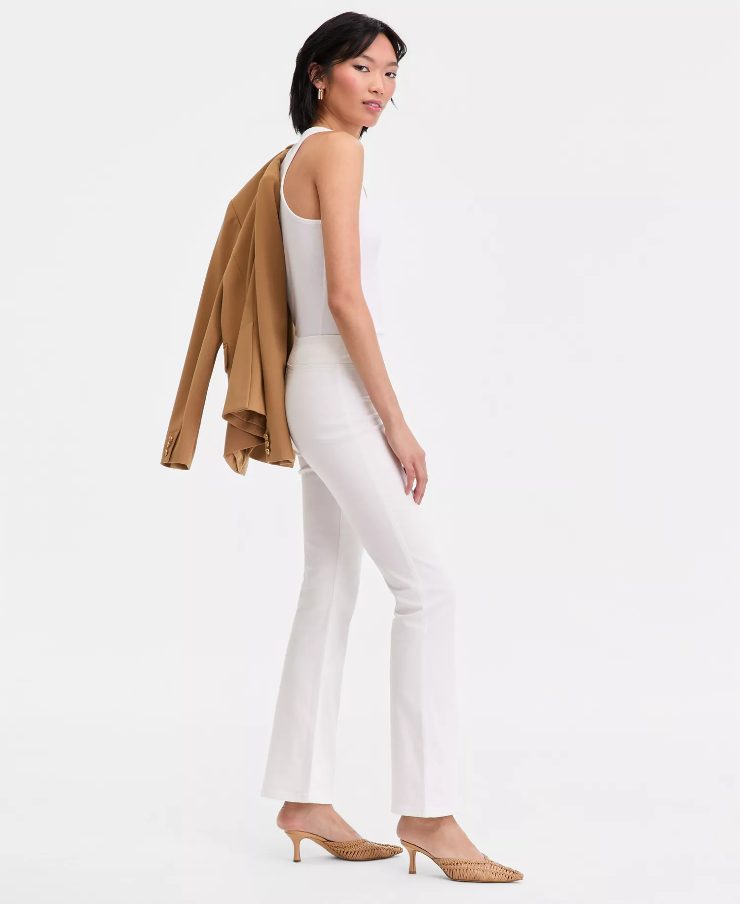 Women's High-Rise Pull-On Bootcut Jeans, Macy's Exclusive - Bright White - 0