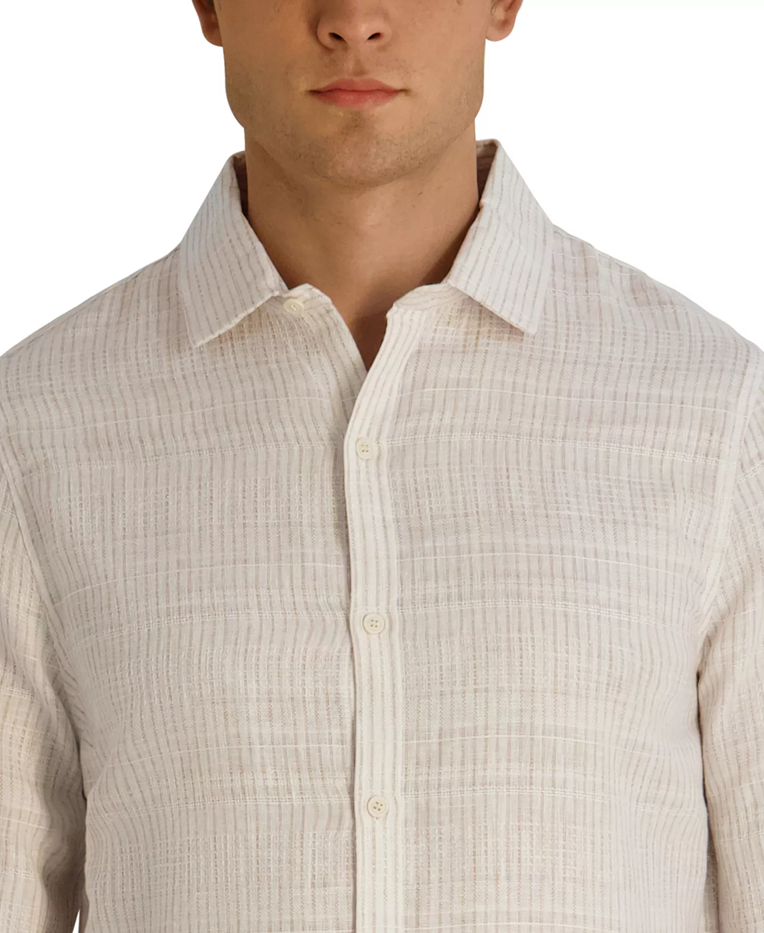 Men's Long-Sleeve Regular-Fit Woven Shirt - Natural - 2XL