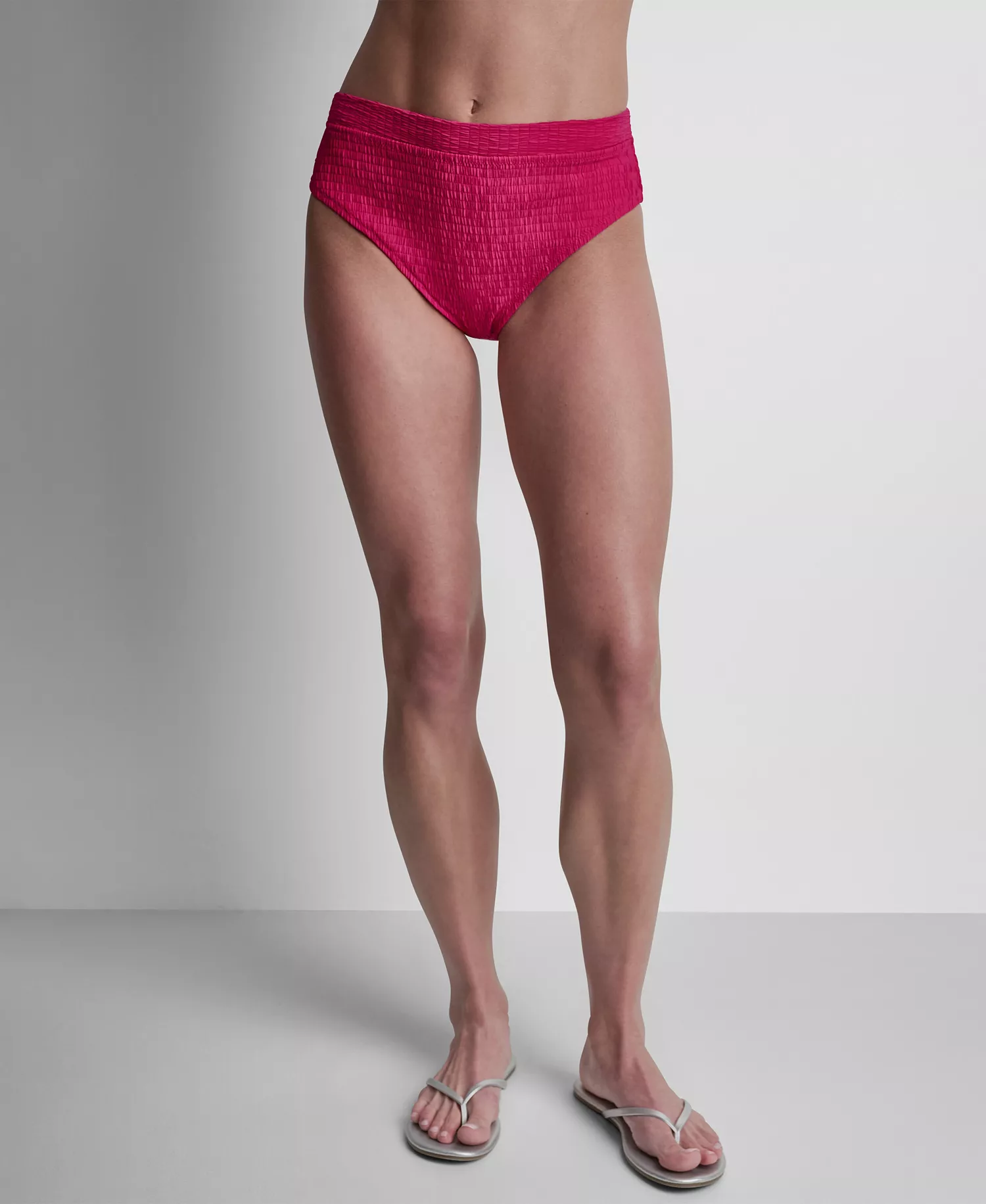 Women's High Waist Bikini Bottoms  - Black Texture - 2XL