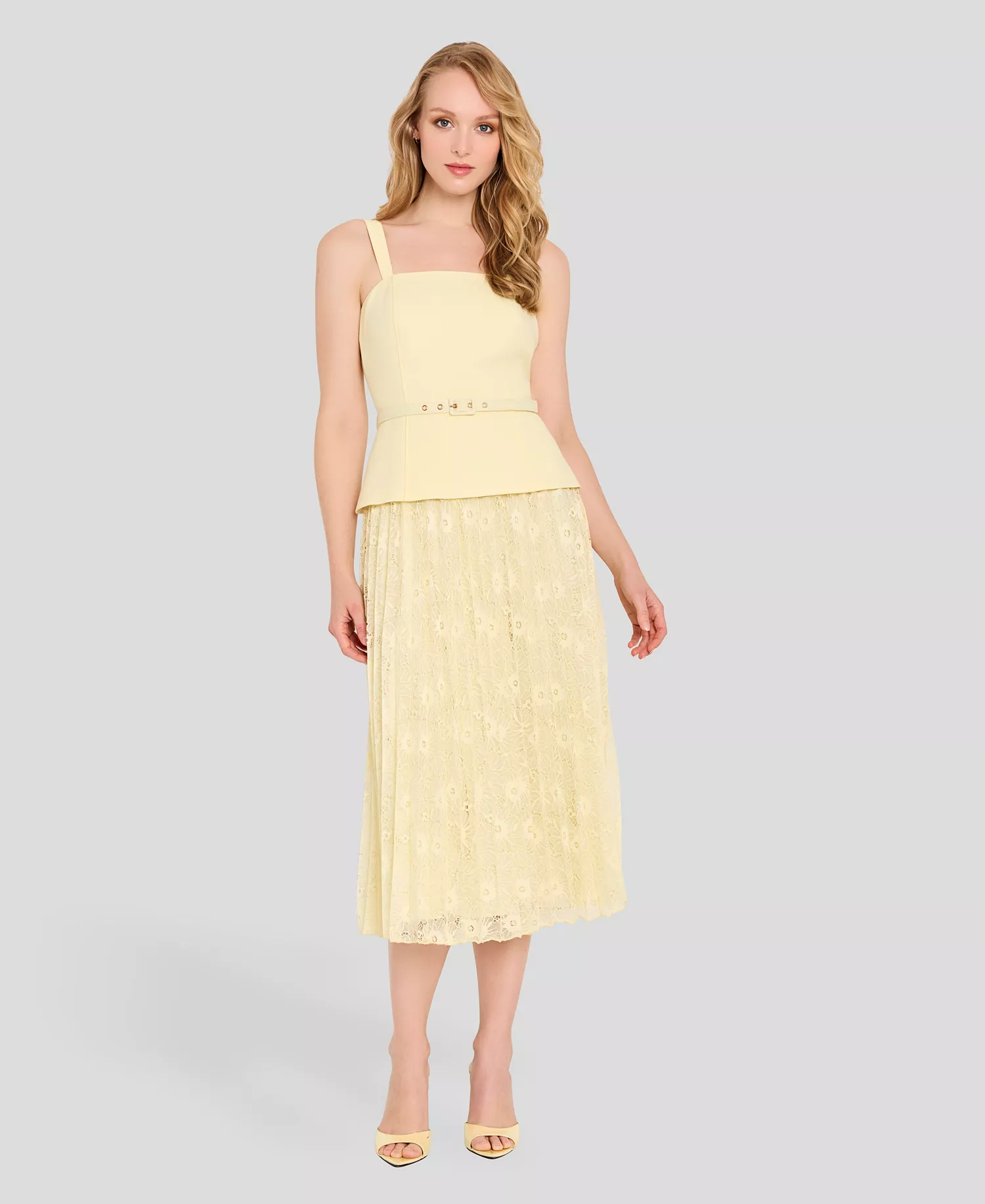 Petite Sleeveless Square Neck Midi Dress - Buttercup - 0P