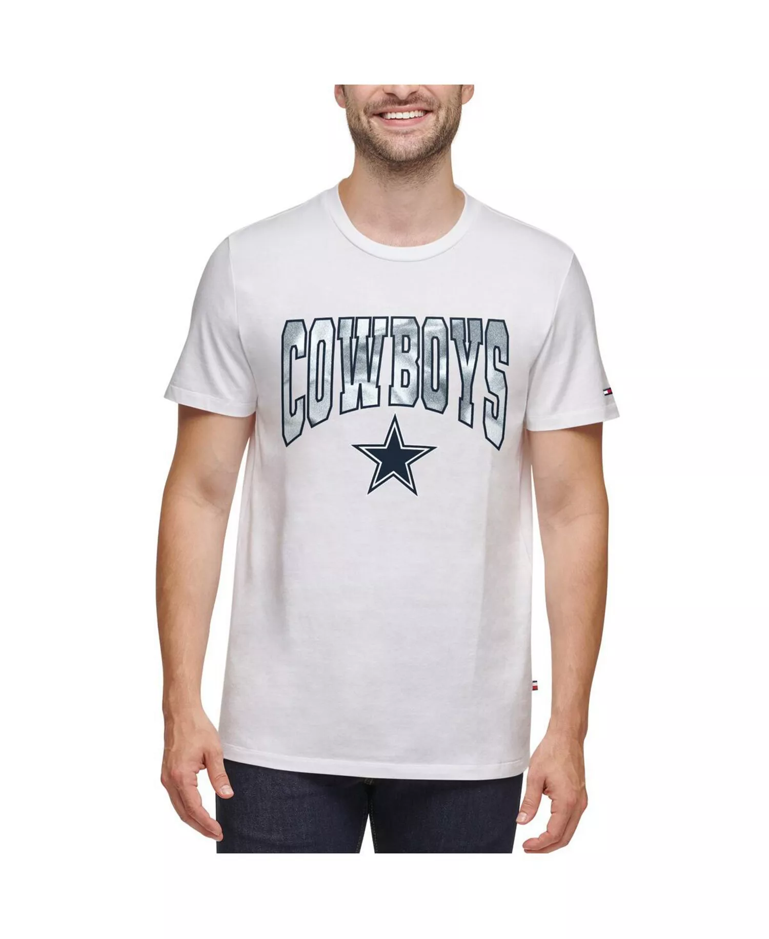 Men's White Dallas Cowboys Embroidered Patch T-shirt - White - L