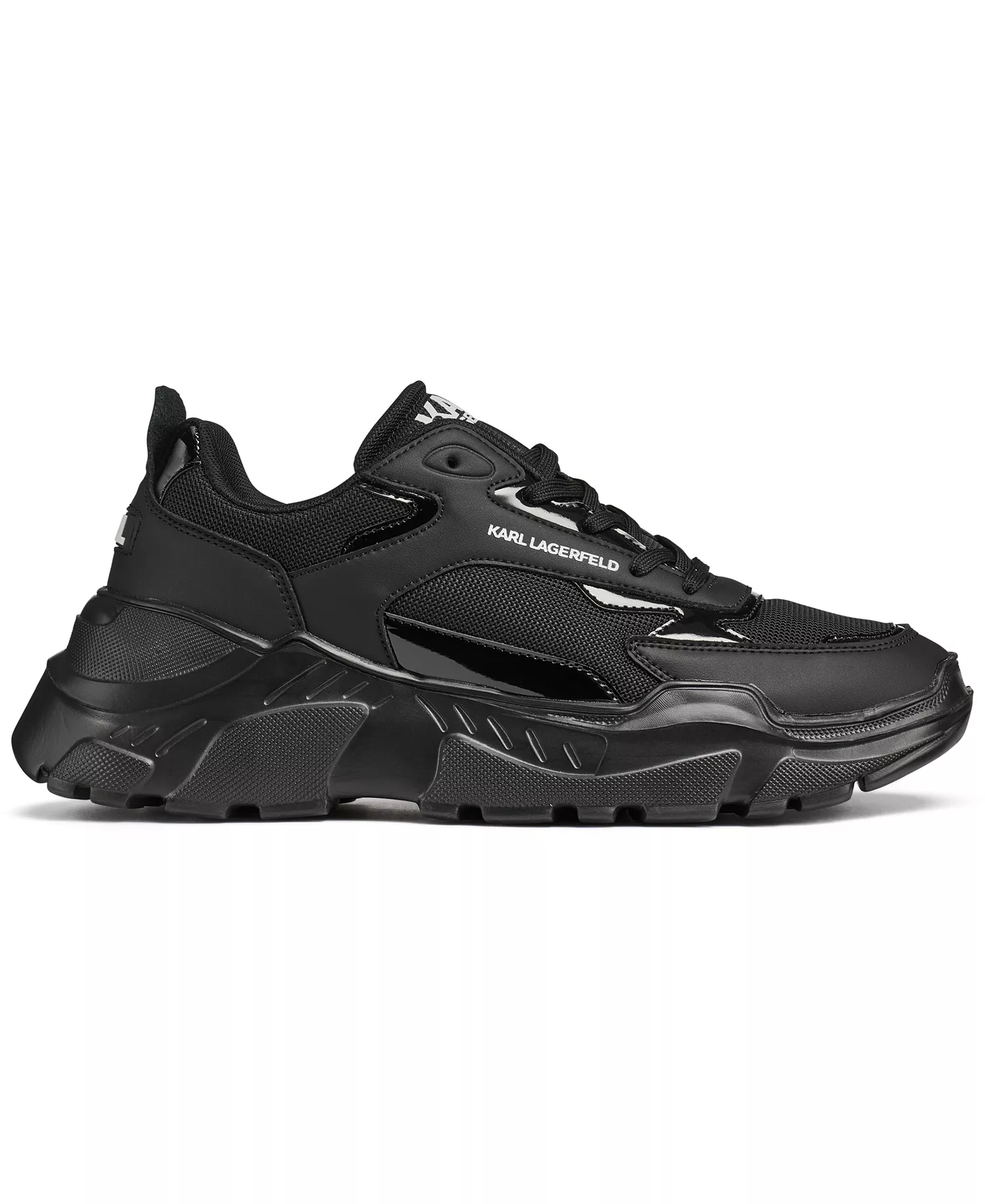 Men's Patent Detail Sneakers - Black - 13M