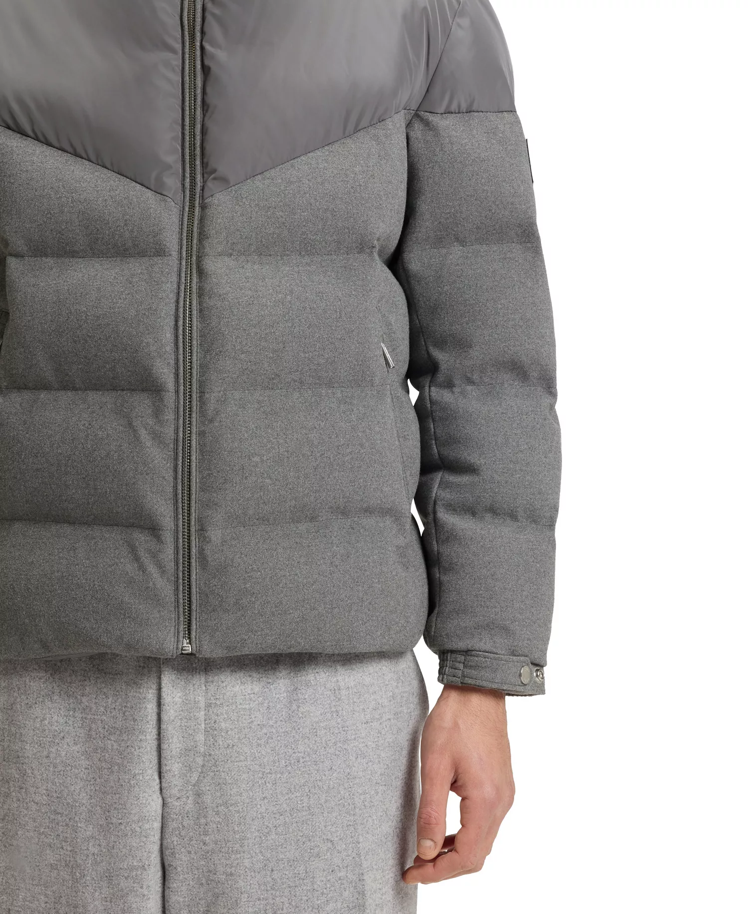 Men's Waterproof Brushed Flannel Jacket - Open Gray - 36R