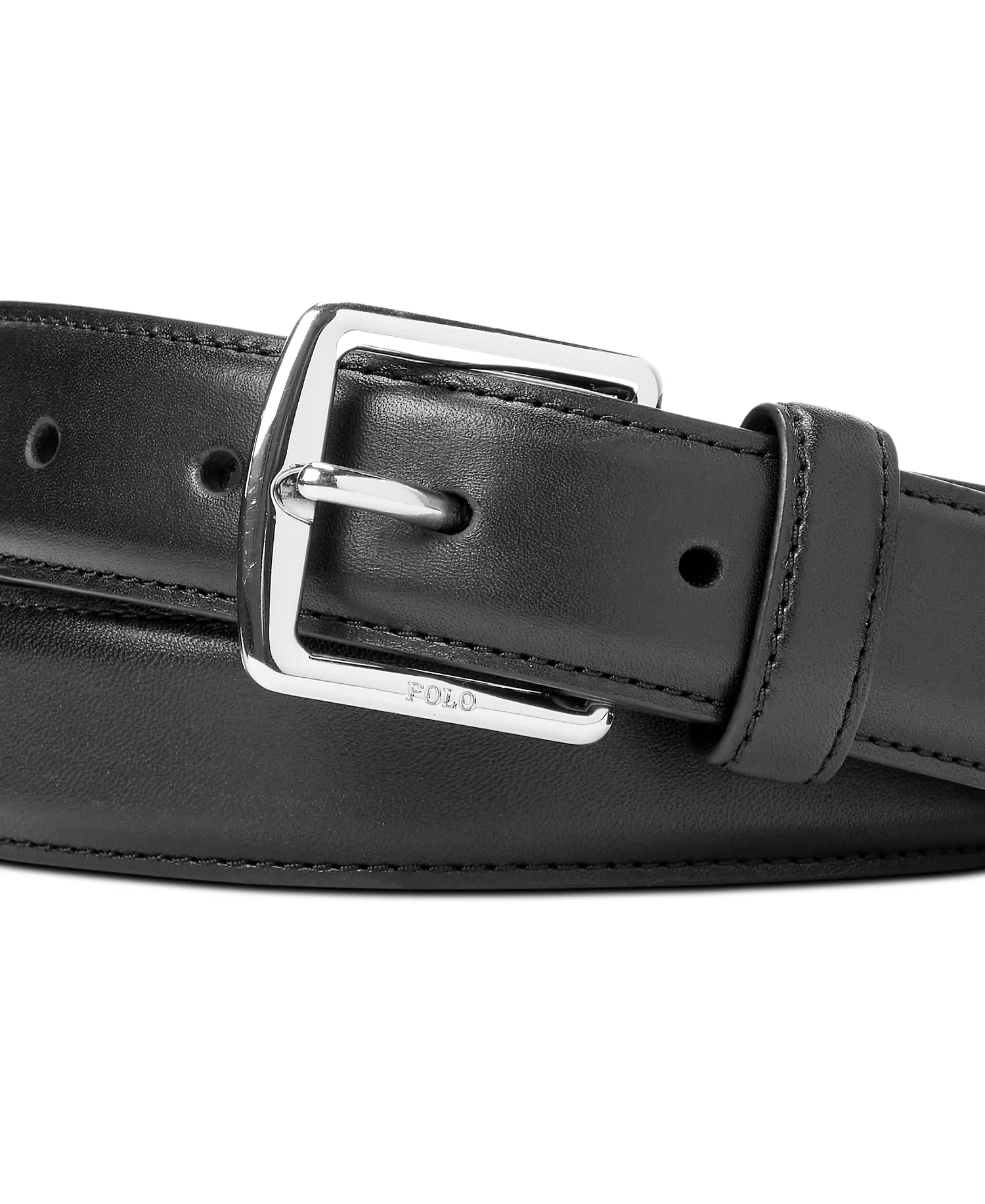 Men's Full-Grain Leather Dress Belt - Black - 32