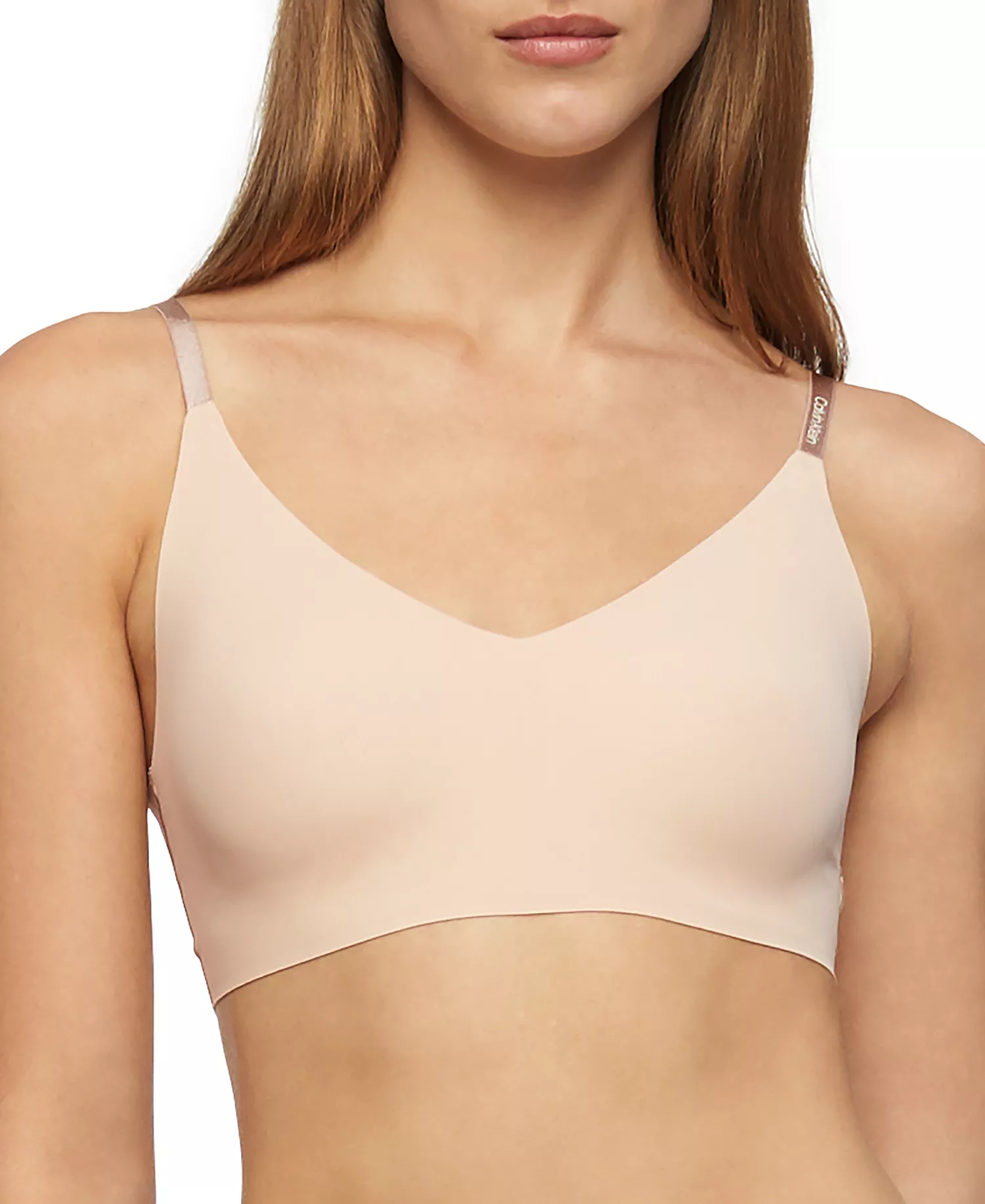 Women's Invisibles Comfort Lightly Lined Triangle Bralette QF5753 - Bare (Nude 5) - L