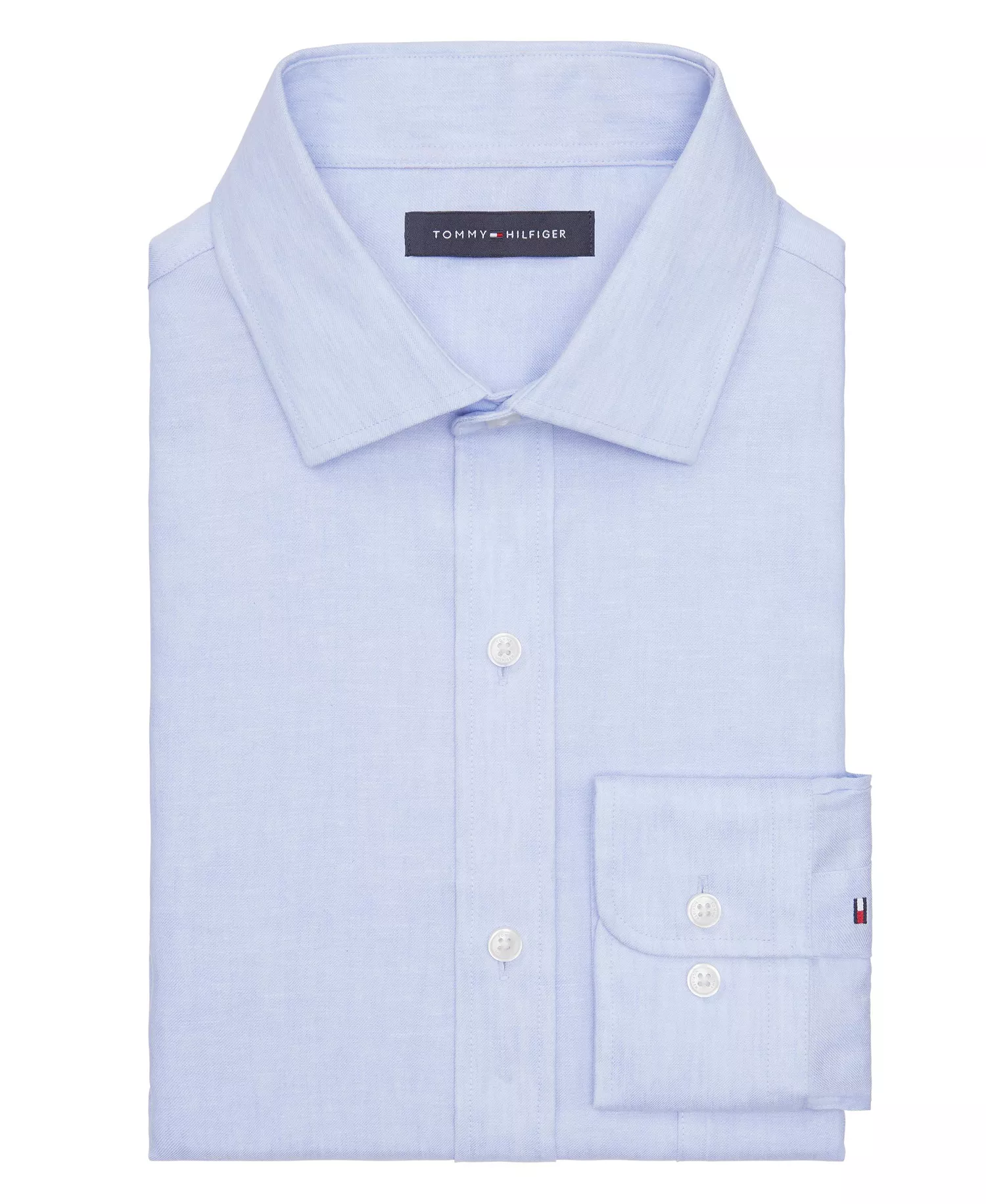 Mens Regular Fit Linen Dress Shirt - Blue - 14-14.5 32-33