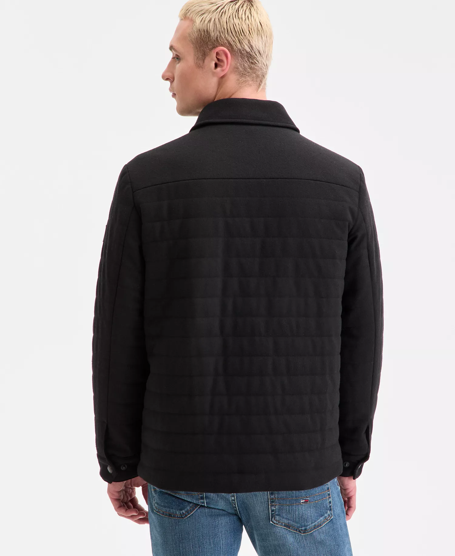 Men's Quilted Shirt Jacket - Black - 2XL
