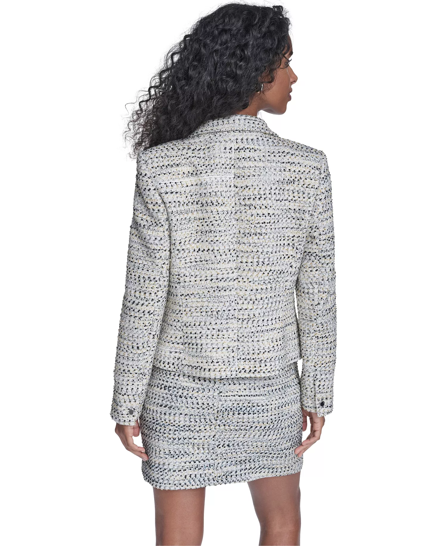 Petite Cropped Tweed jacket - Double Cream Multi - 10P