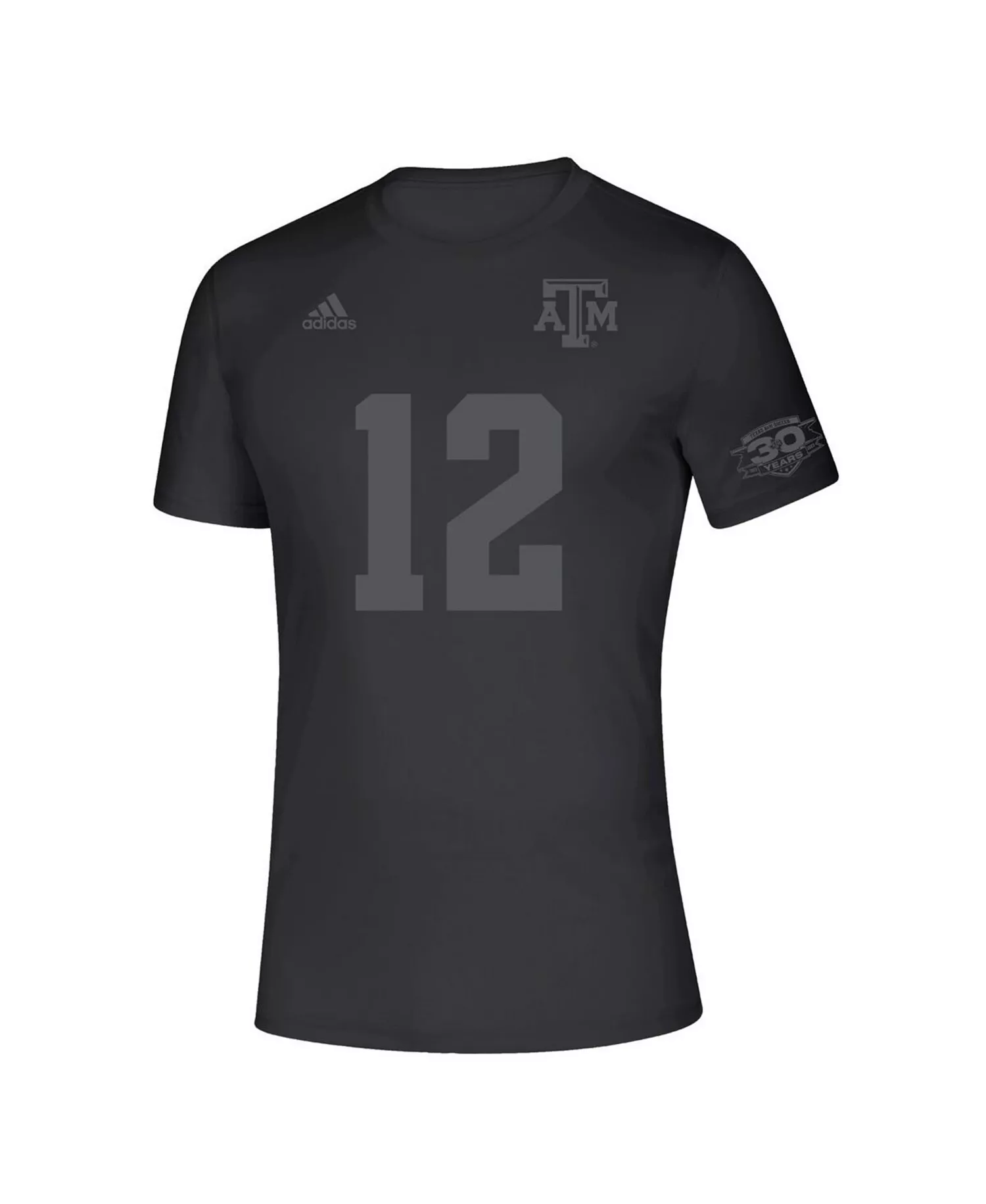 Men's and Women's Black Texas A M Aggies Soccer 30th Anniversary T-shirt - Black - 2XL