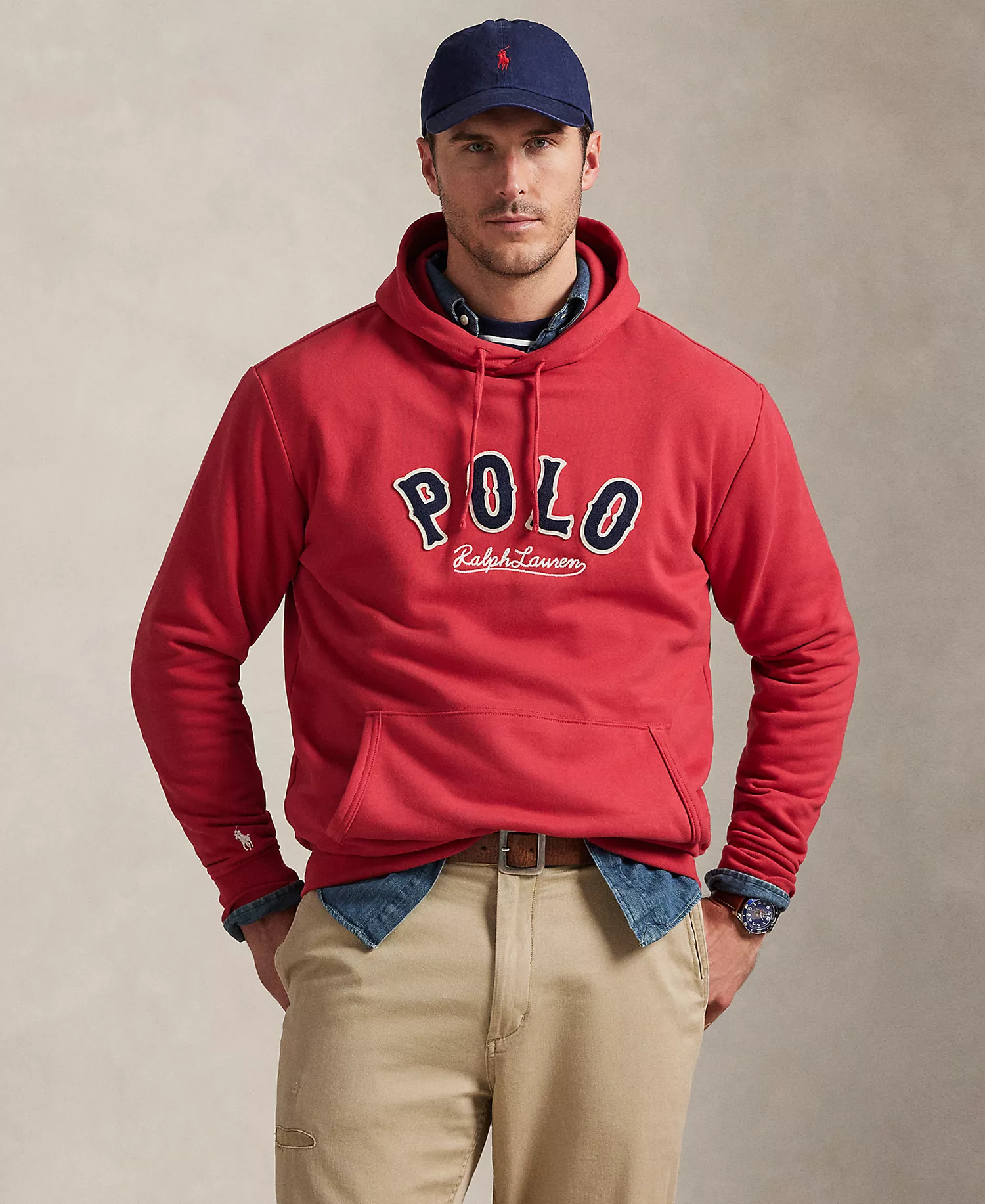 Men's Big & Tall Graphic Hooded Sweatshirt - Sunrise Red - 2LT