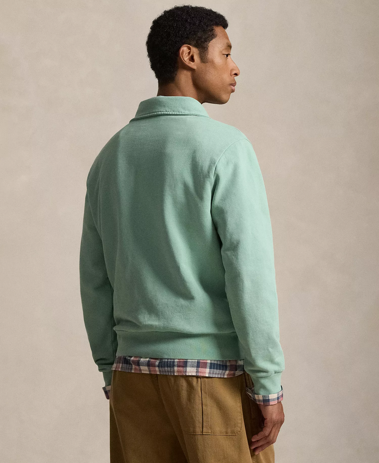 Men's Loopback Quarter-Zip Sweatshirt - Celadon - 2XL