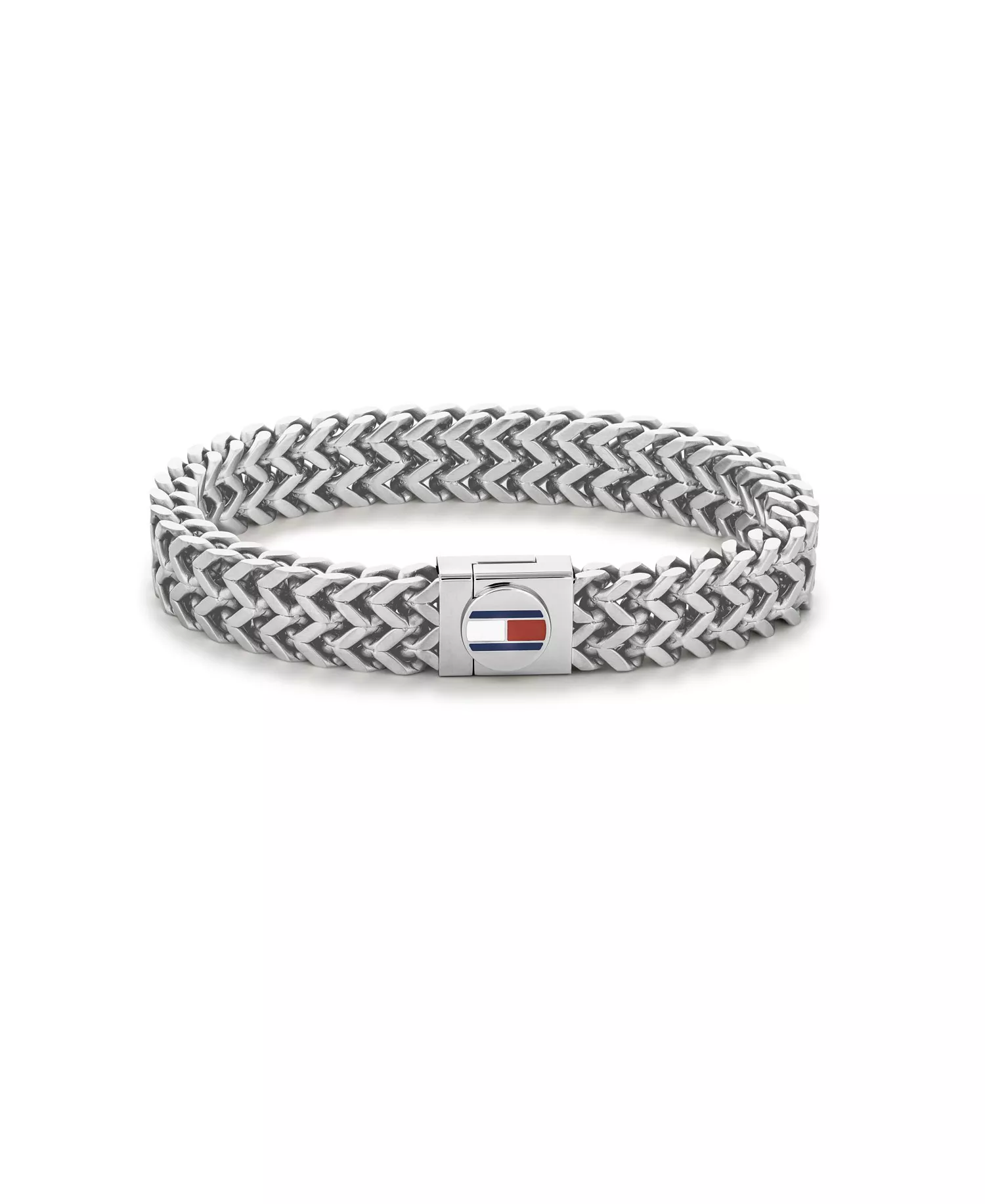 Men's Braided Stainless Steel Bracelet - Silver - 7.5