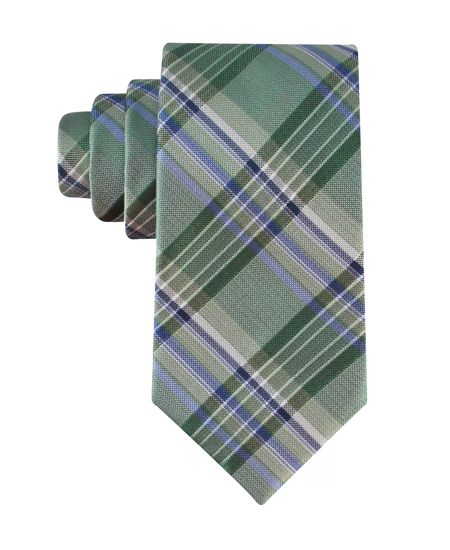 Men's Plaid Pattern Tie - Green - ONE SIZE