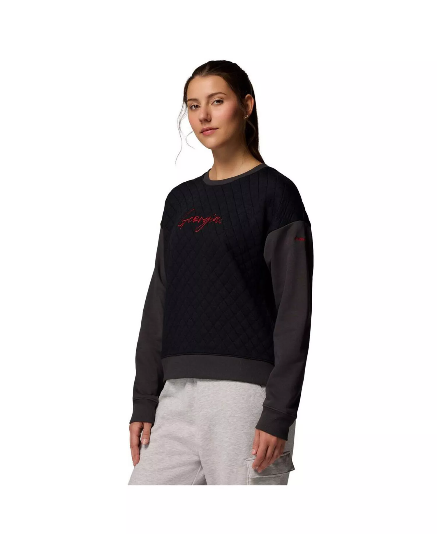 Women's Black Georgia Bulldogs Collegiate Hart Mountain Quilted Sweatshirt - Black - L
