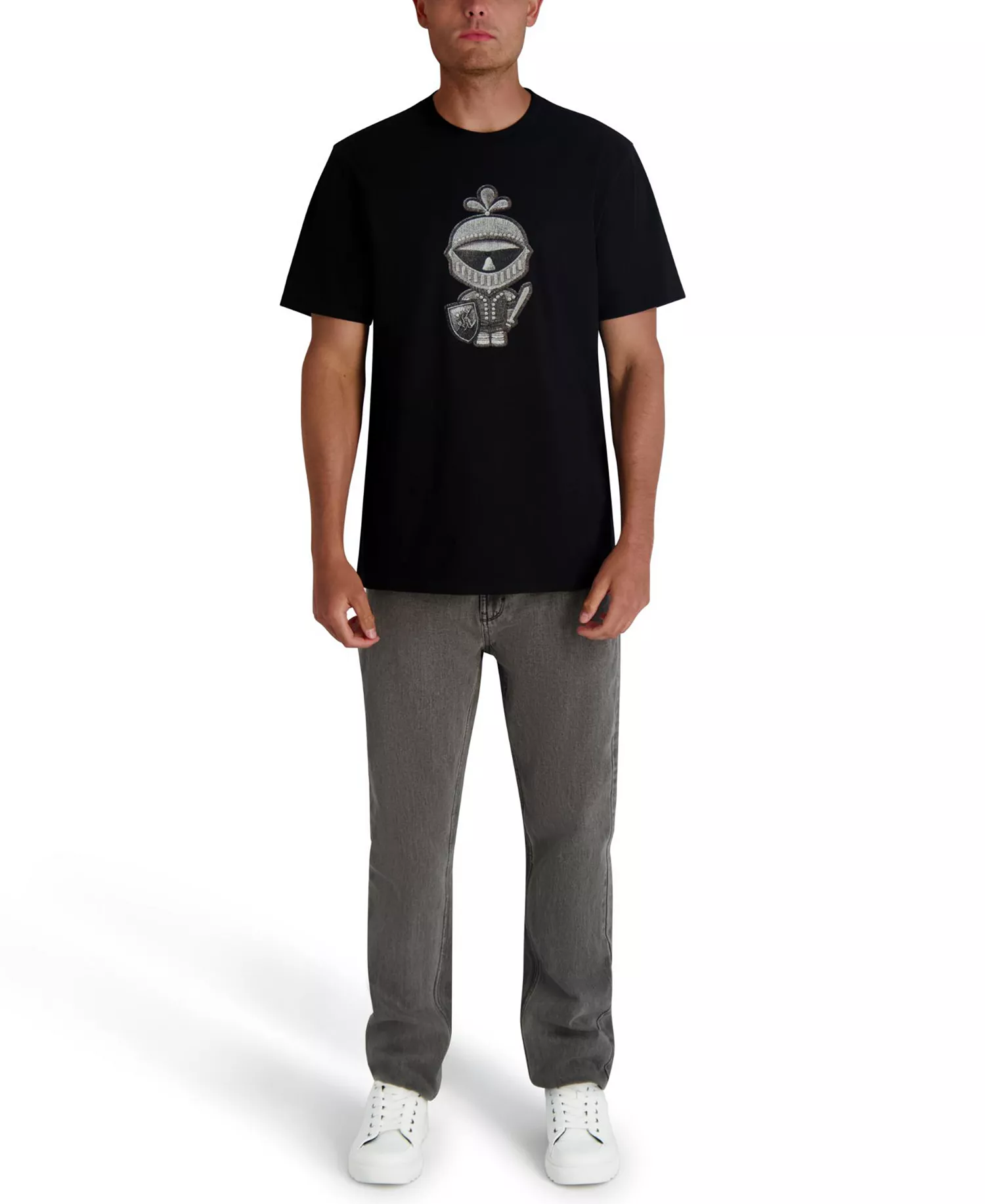 Men's Embroidered T-Shirt - Black - 2XL