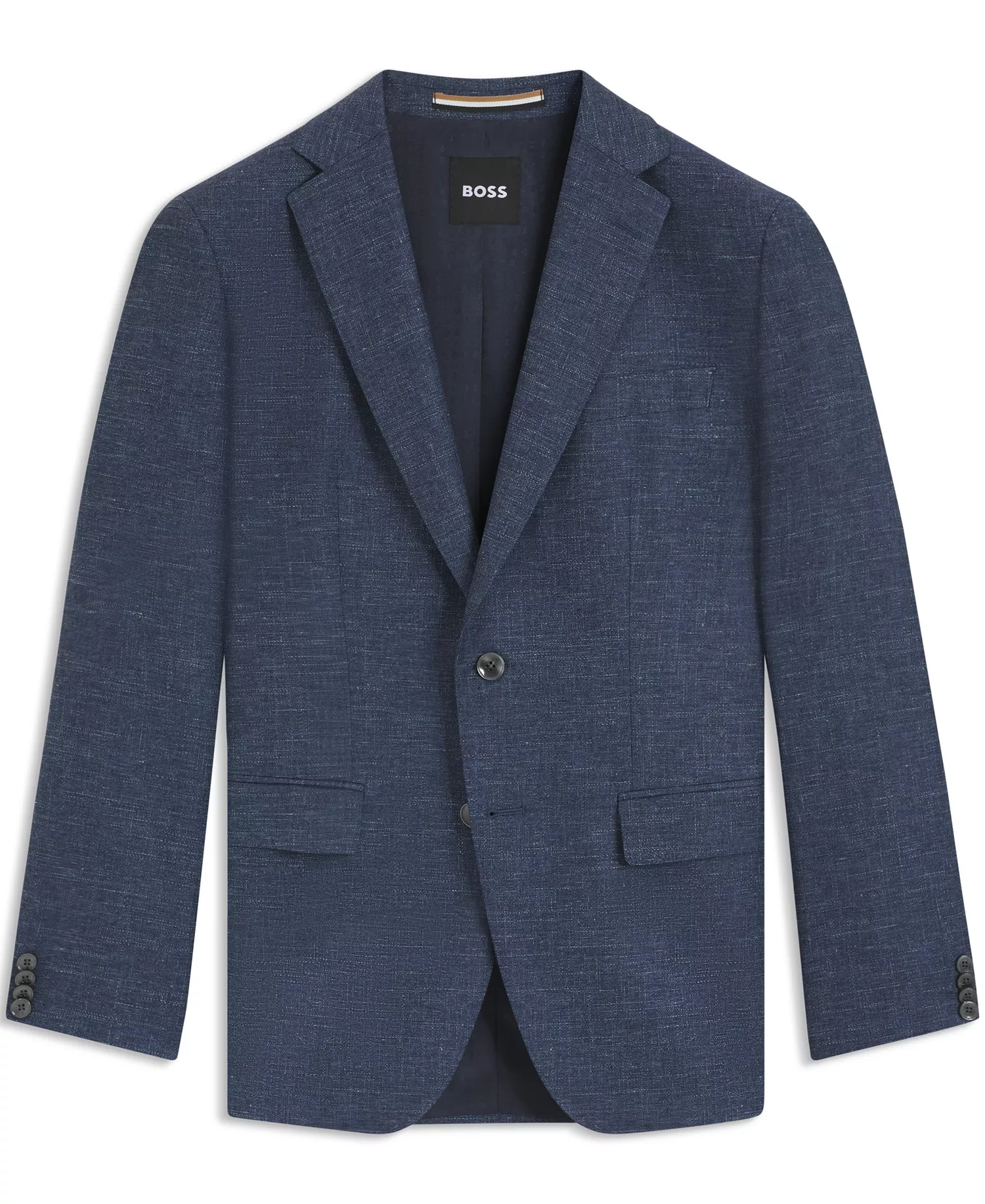 Men's Patterned Stretch Slim-Fit Blazer - Dark Blue - 36R