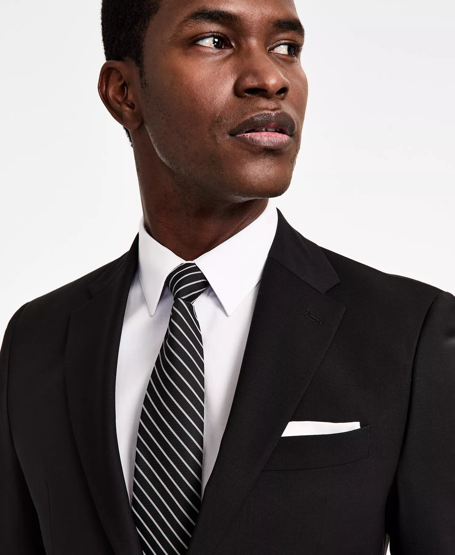 Men's Extra Slim Wool Blend Suit Jacket - Black - 34S