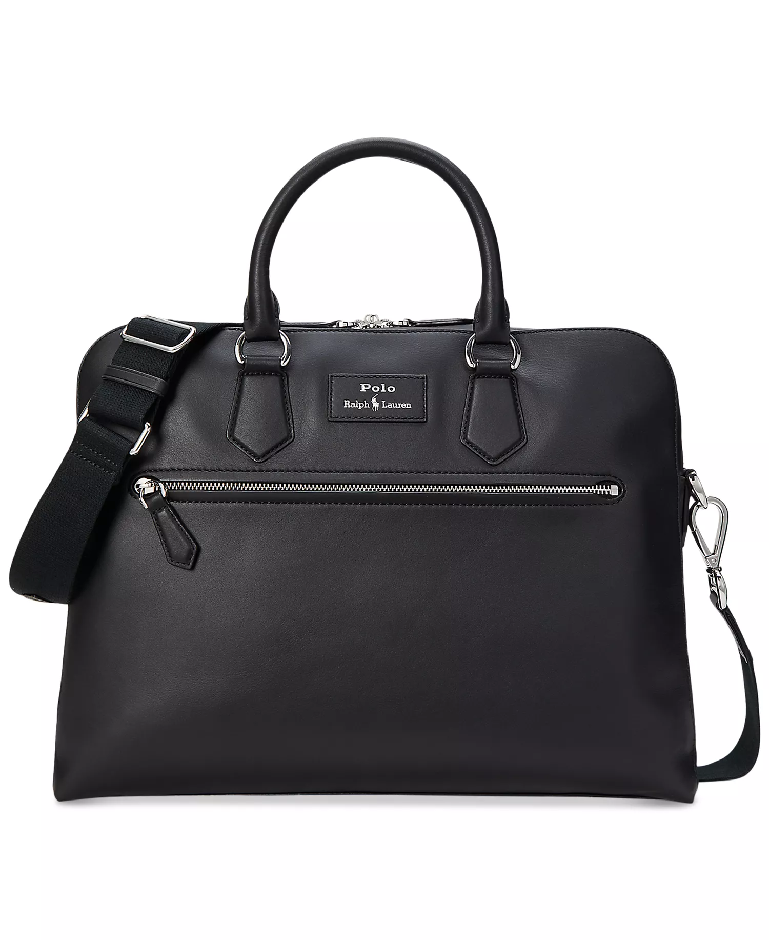 Men's Smooth Leather Commuter Bag - Black - No Size