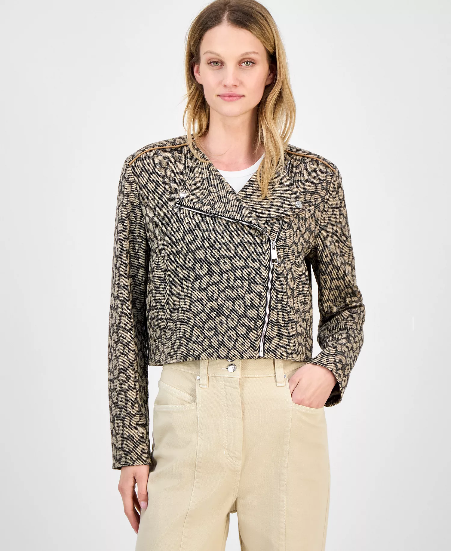 Women's Leopard-Print Crop Jacket  - Leopard Multi - 0