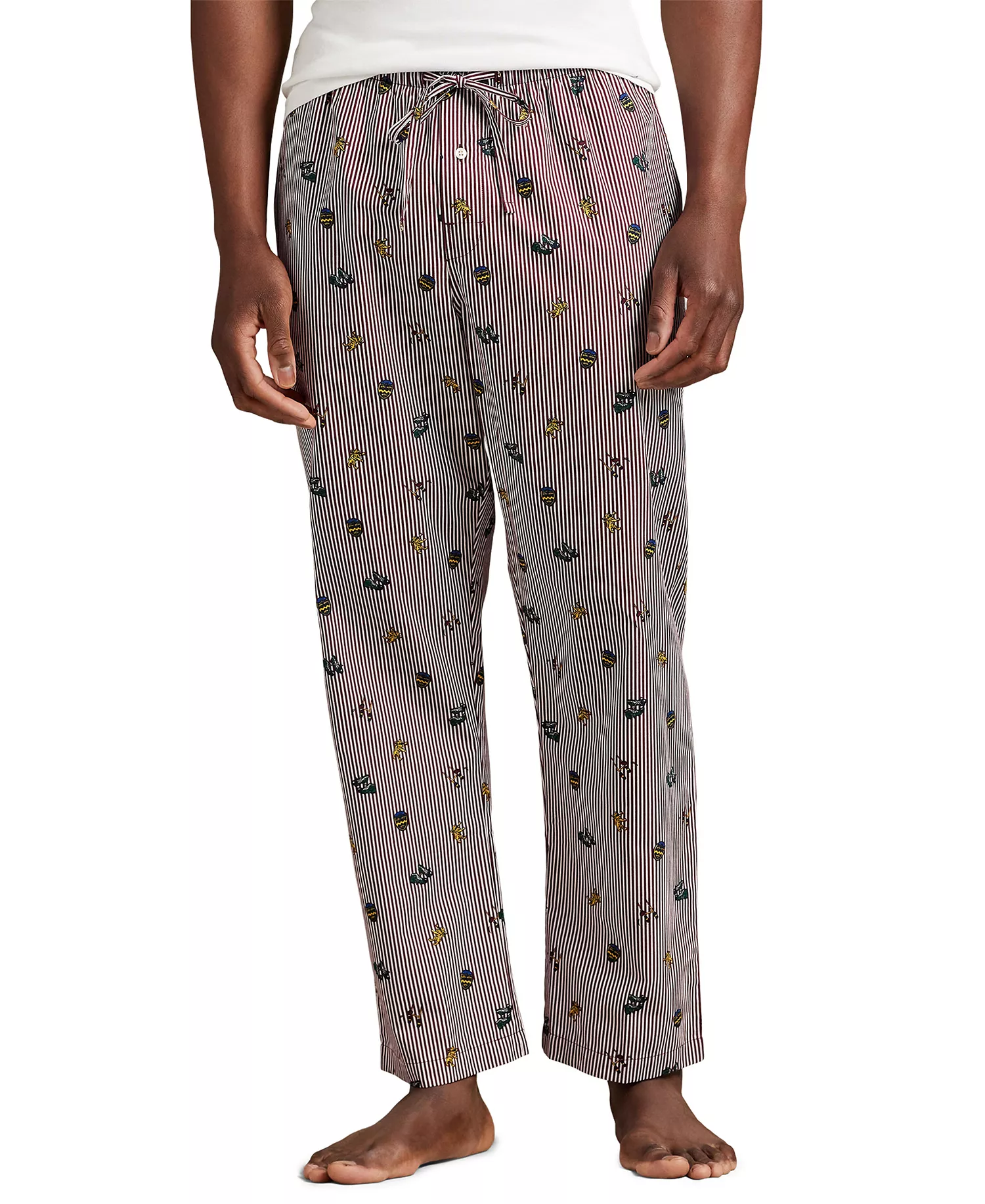 Men's Rugby Print Pajama Pants - Rugby Bengal Print - L