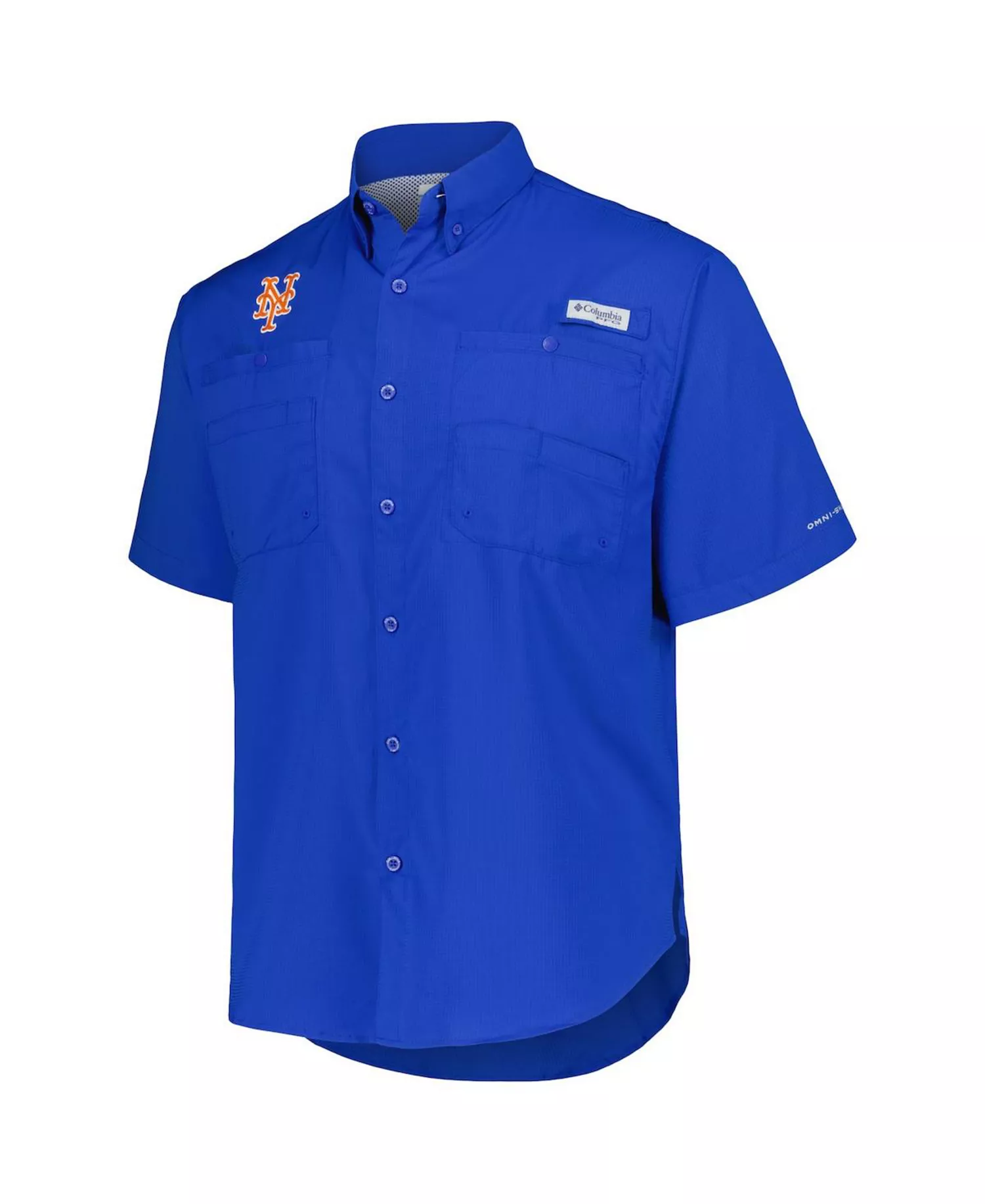 Men's Royal New York Mets Tamiami Omni-Shade Button-Down Shirt - Royal - L
