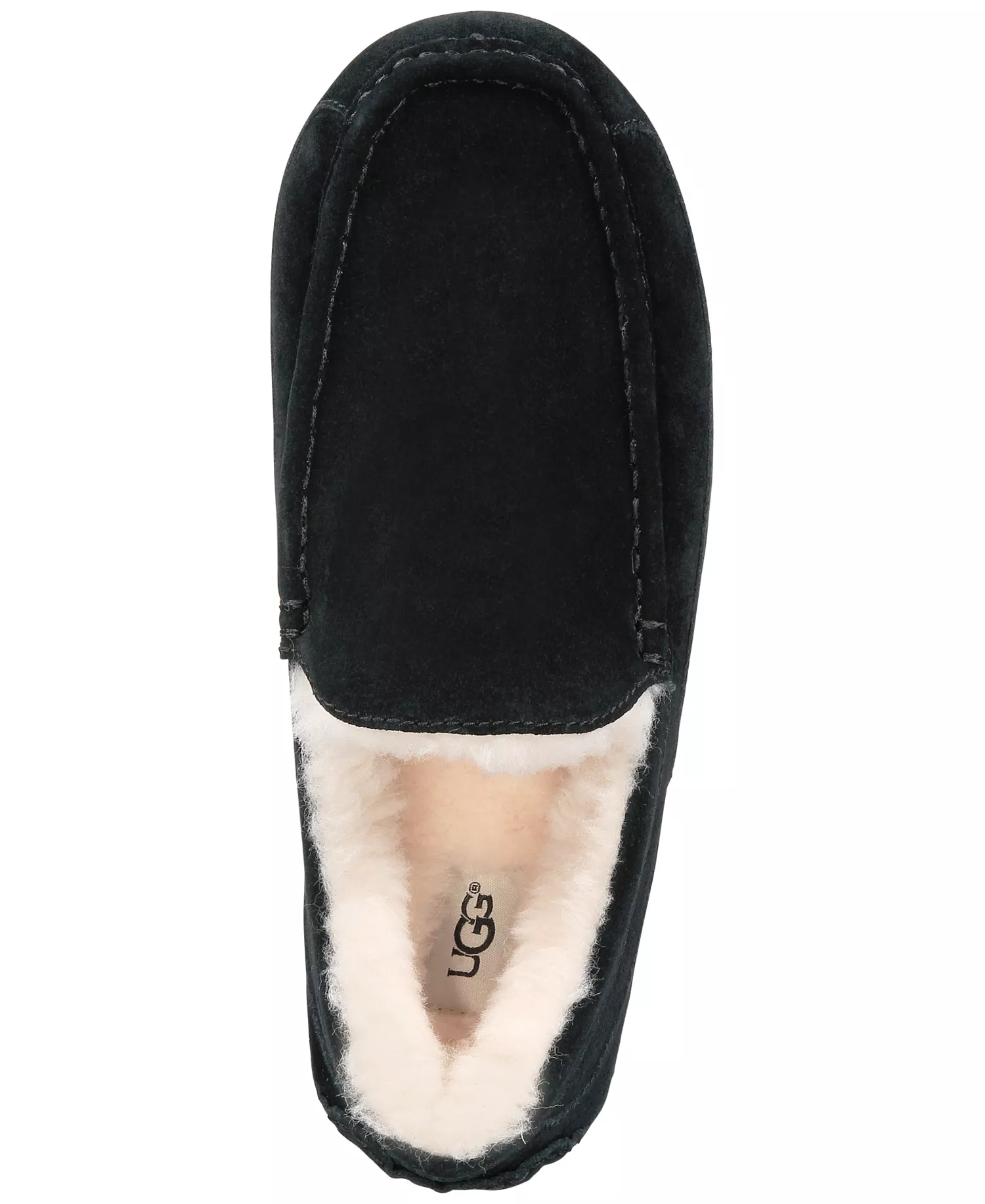 Men's Ascot Moccasin Slippers - Black - 10