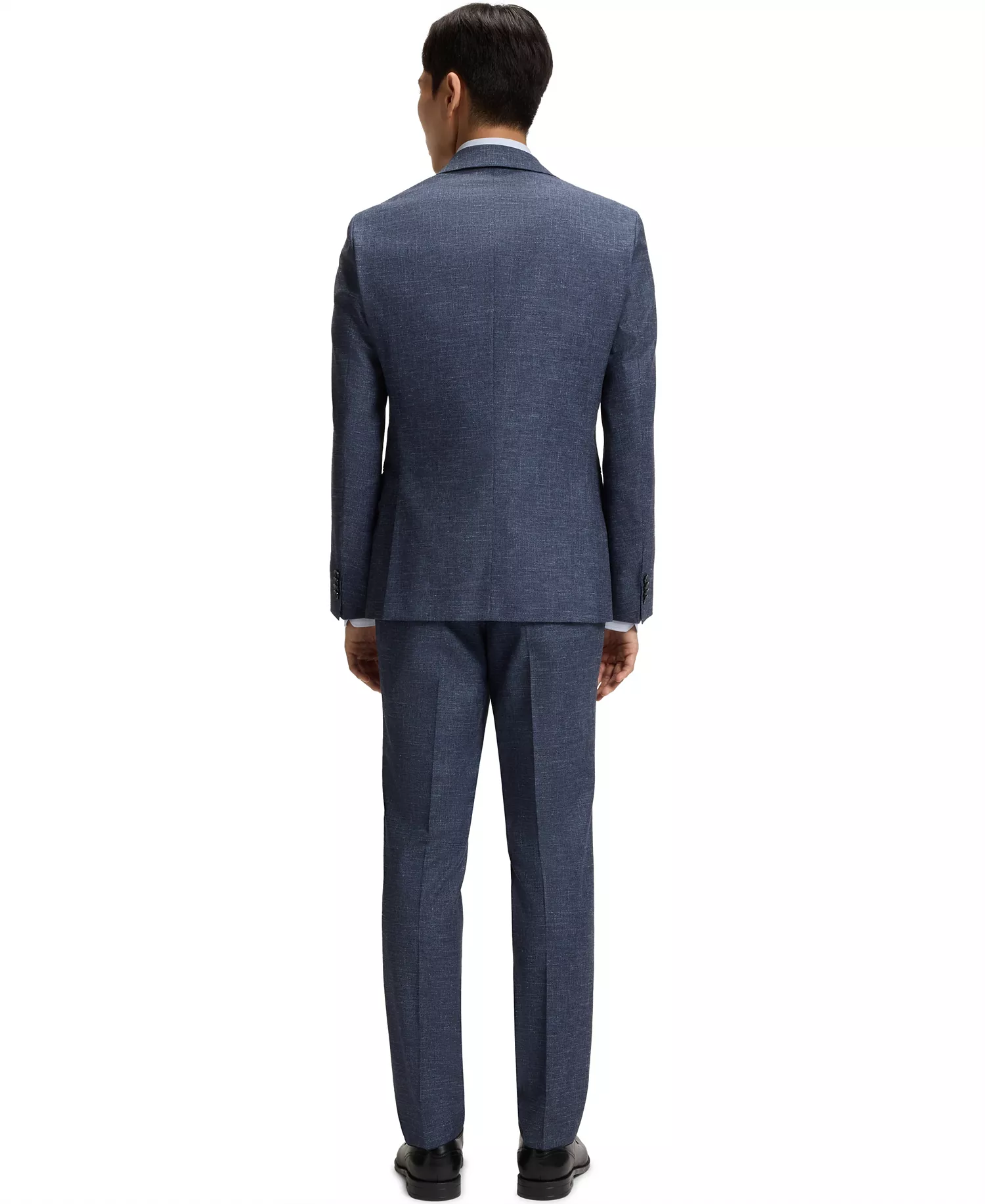 Men's Patterned Stretch Slim-Fit Blazer - Dark Blue - 36R