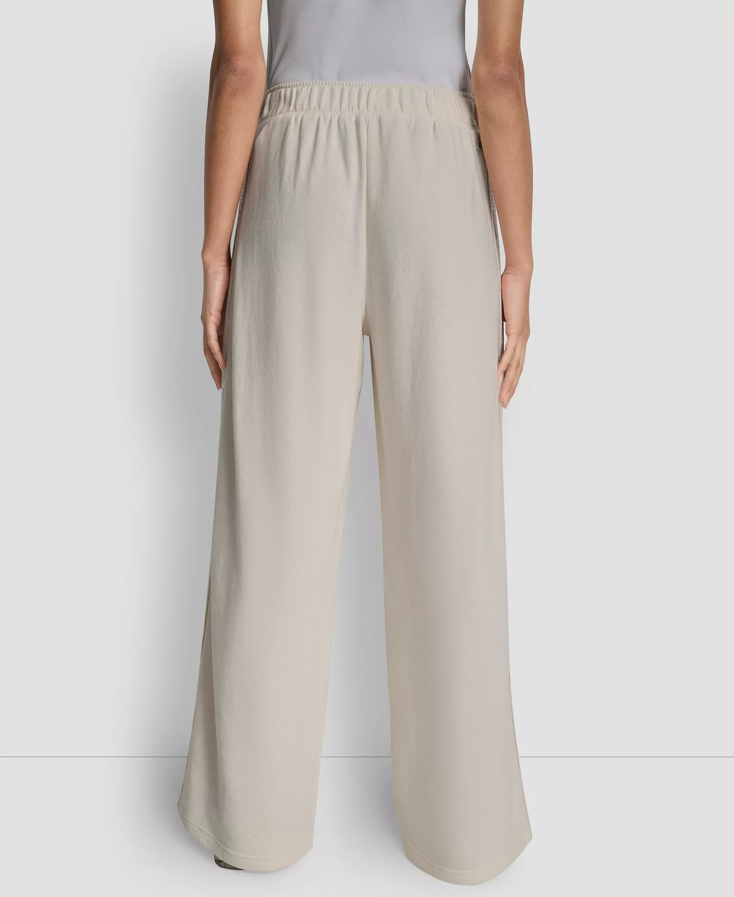 Women's Mid-Rise Sequin Detail Wide Leg Pants - Egg Nog - L