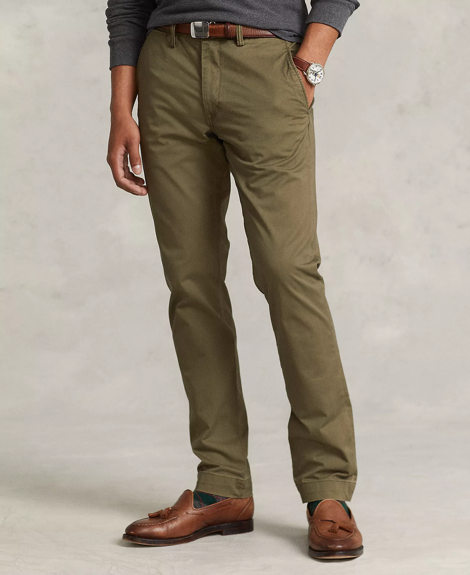 Men's Stretch Slim Fit Chino Pants - Canopy Olive - 32 - 30