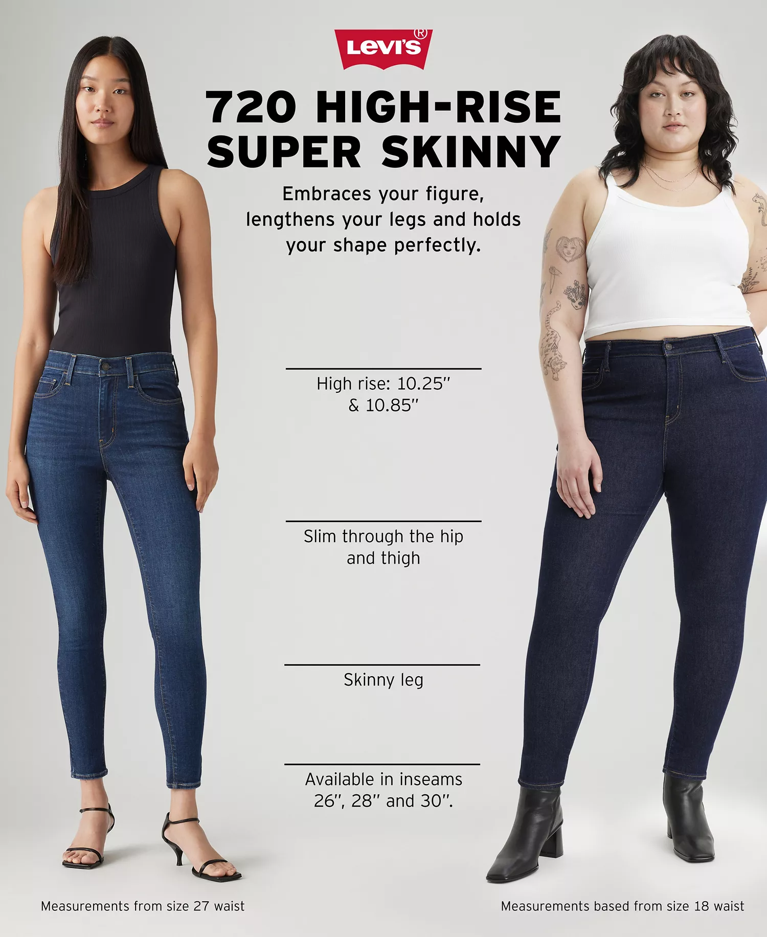 Women's 720 High-Rise Stretchy Super-Skinny Jeans - Animal Kingdom - 24