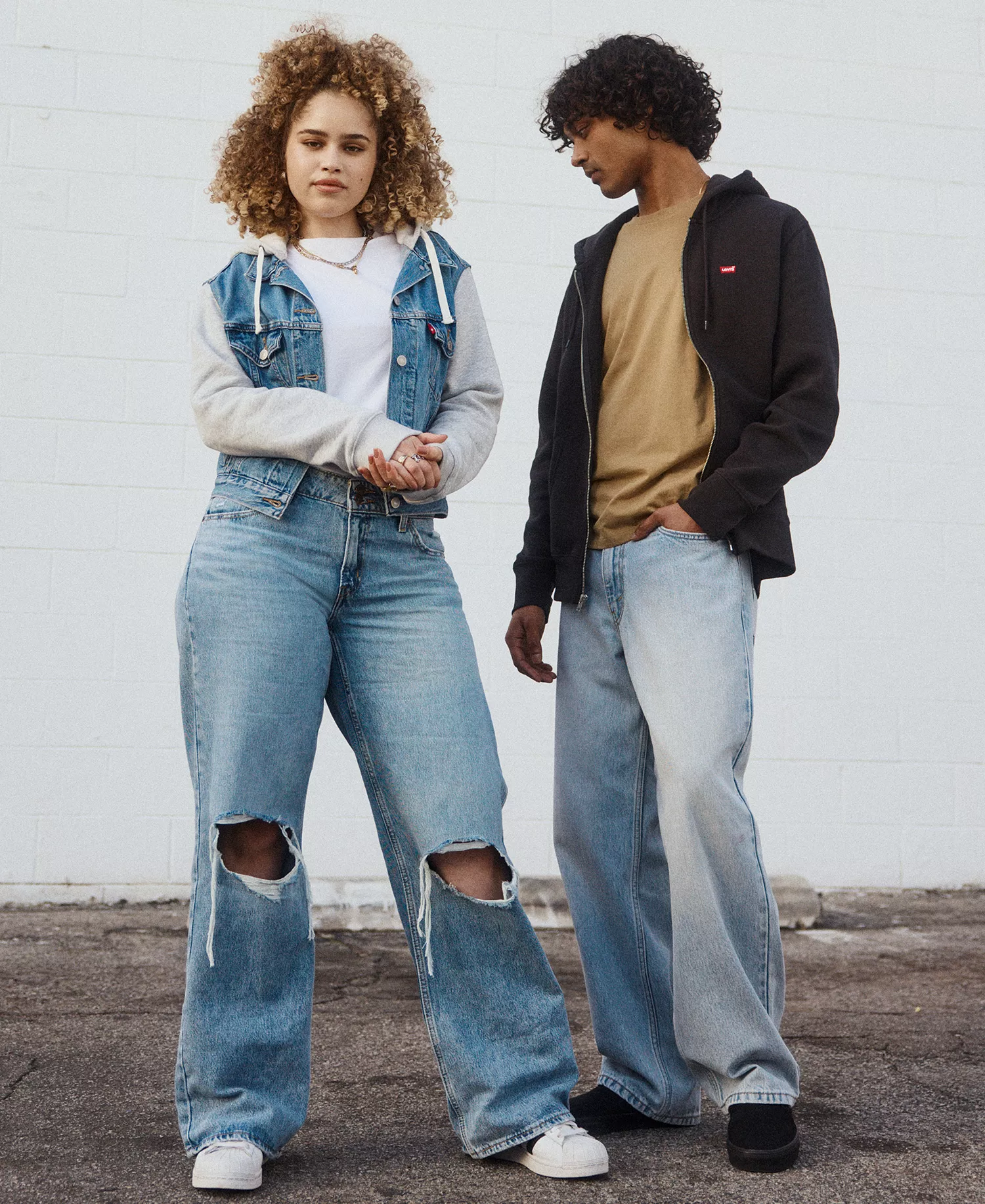 Women's Hybrid Hoodie Trucker Jacket - Mind Bendi - L